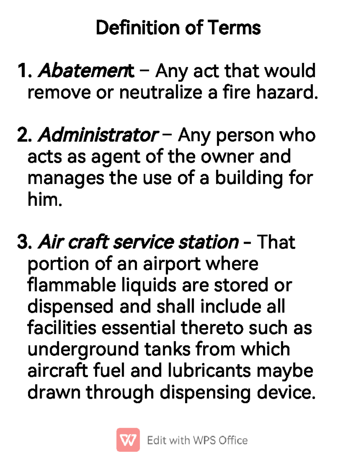 Inbound 8078525446259862335 - Definition of Terms 1. Abatement – Any ...