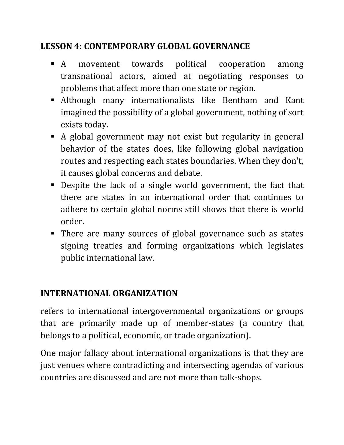 global governance essay brainly