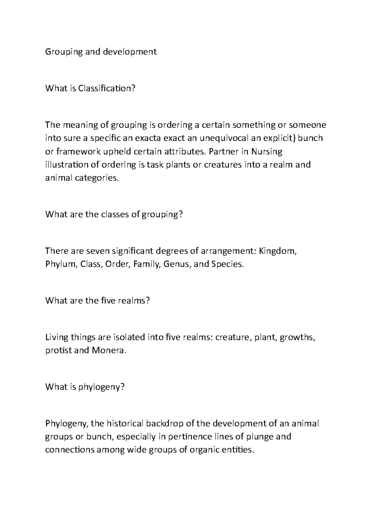 Classification and evolution - Grouping and development What is ...