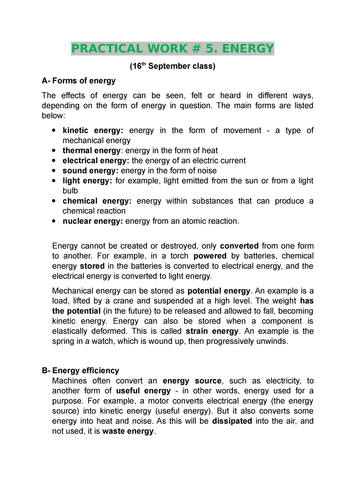 homework 5 energy