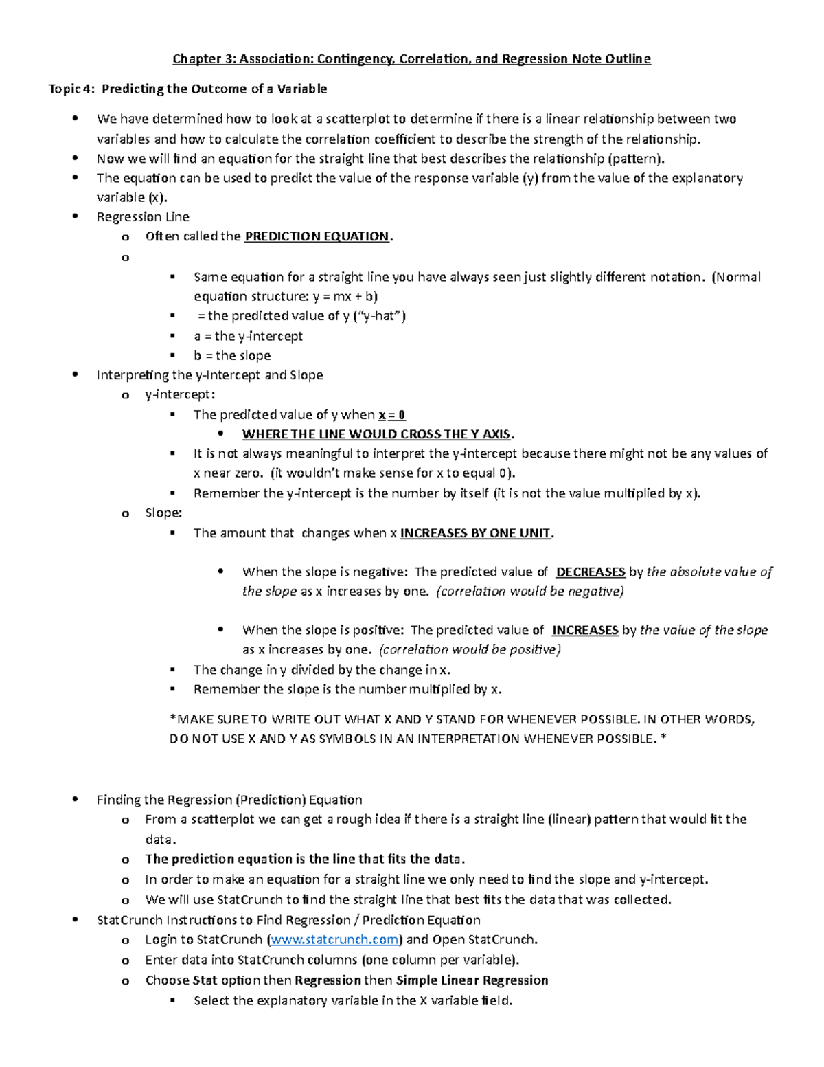 Chapter 3 Topic 4 - Lecture notes from slides as well as verbal ...