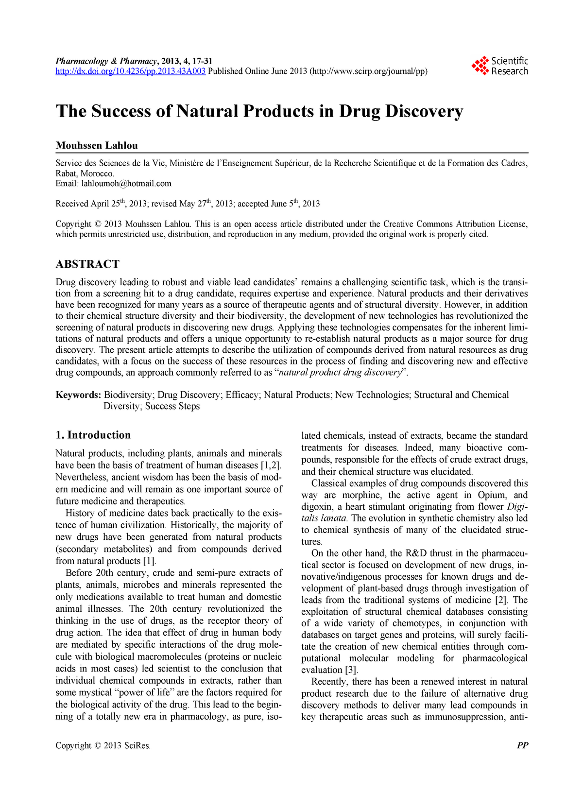 literature review of natural products