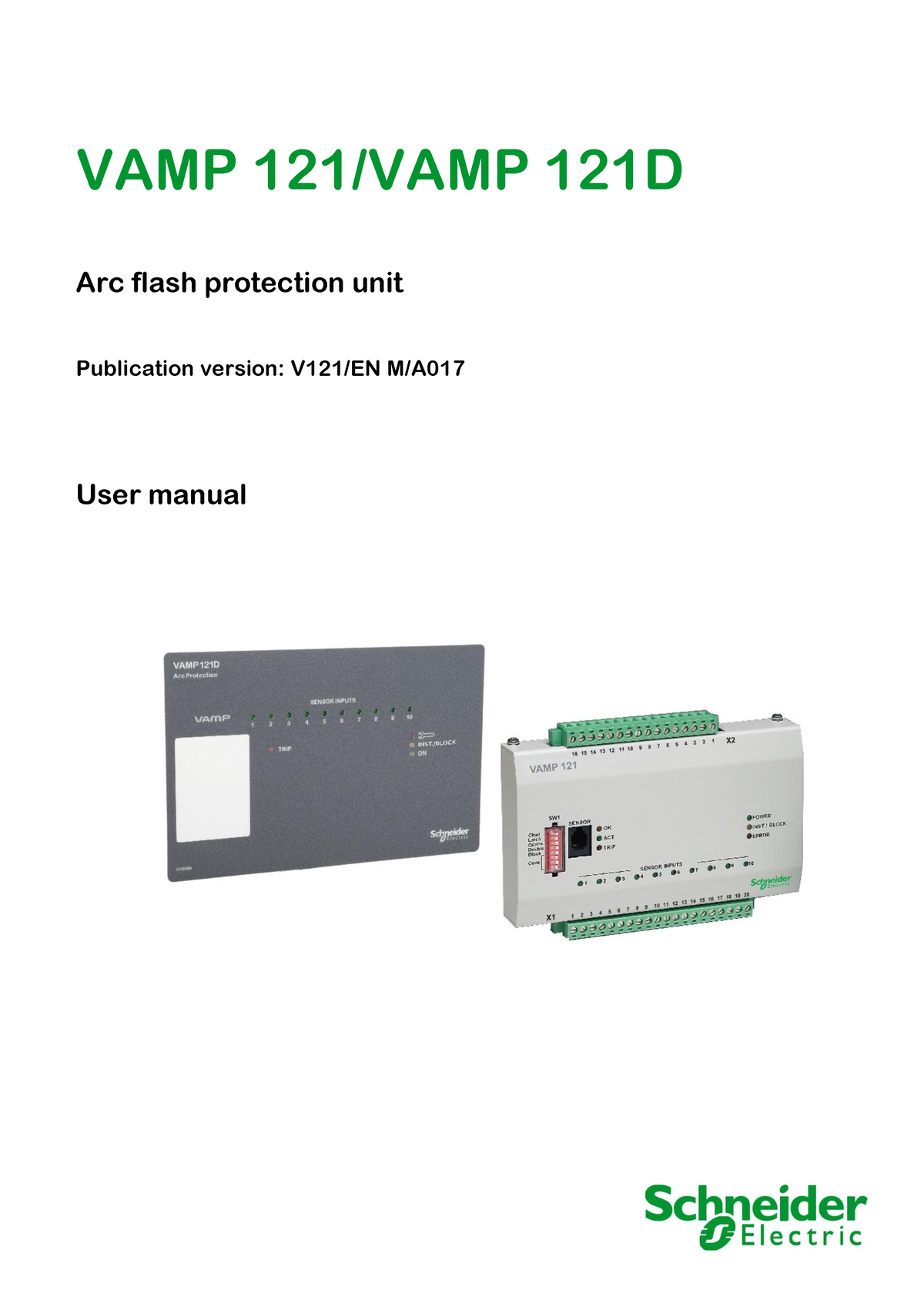 VAMP 121 User Manual EN M A017 - VAMP 121/VAMP 121D Arc flash ...