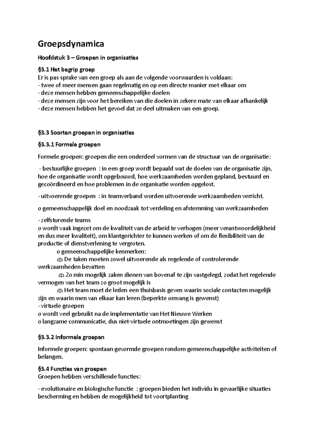 Samenvatting Gedrag In Organisaties Werkgroepen 1-7 - Groepsdynamica ...