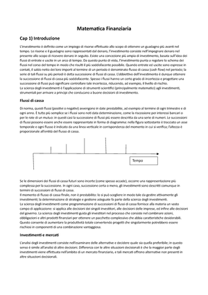 Matematica Finanziaria Riassunto libro Introduzione alla Matematica  Finanziaria - Matematica - Studocu