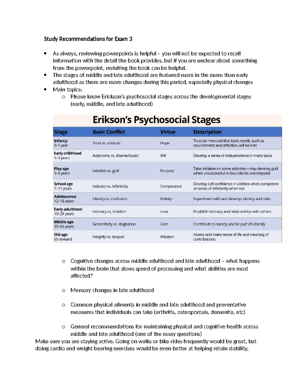 Exam 3 Guide (Study Recommendations) - Study Recommendations for Exam 3 ...