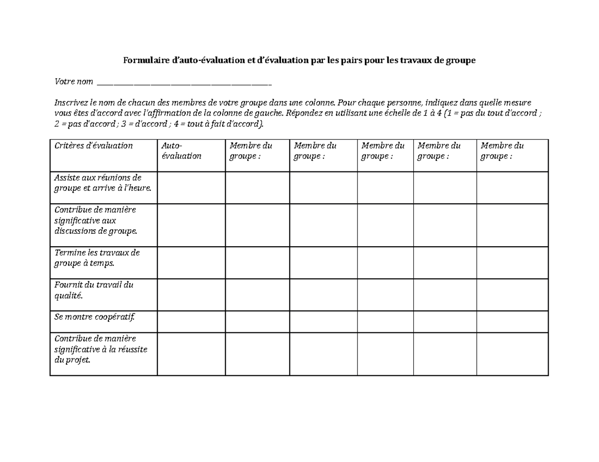 formulaire-3-contribution-au-groupe-formulaire-d-auto-valuation-et