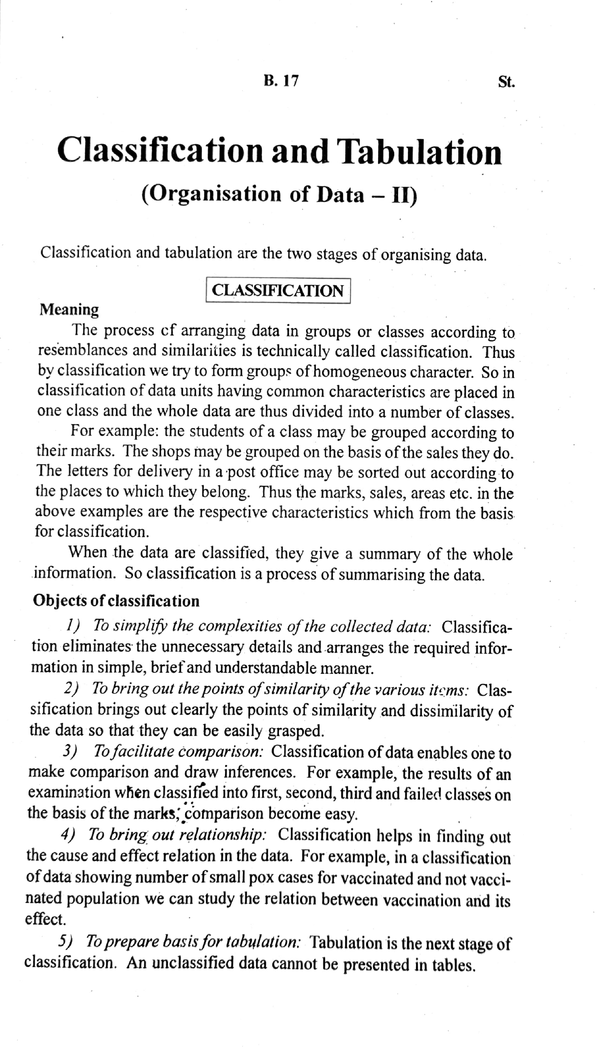 BCom Quantitative Techniques For Business-I.. 2C. Classification And ...