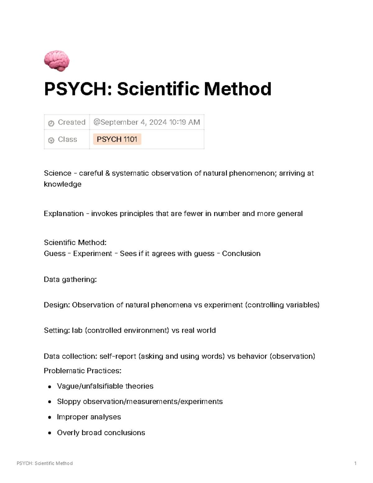 Scientific Method - 🧠 PSYCH: Scientific Method Created Class PSYCH 1101 ...