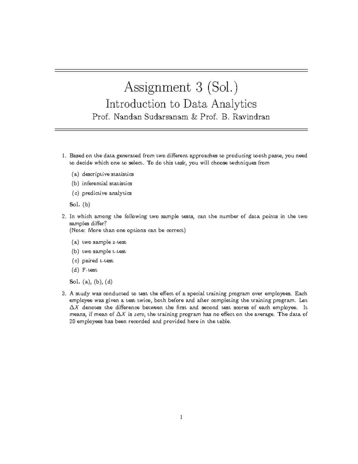 Week 3 Assignment - Assign - Assignment 3 (Sol.) Introduction to Data ...