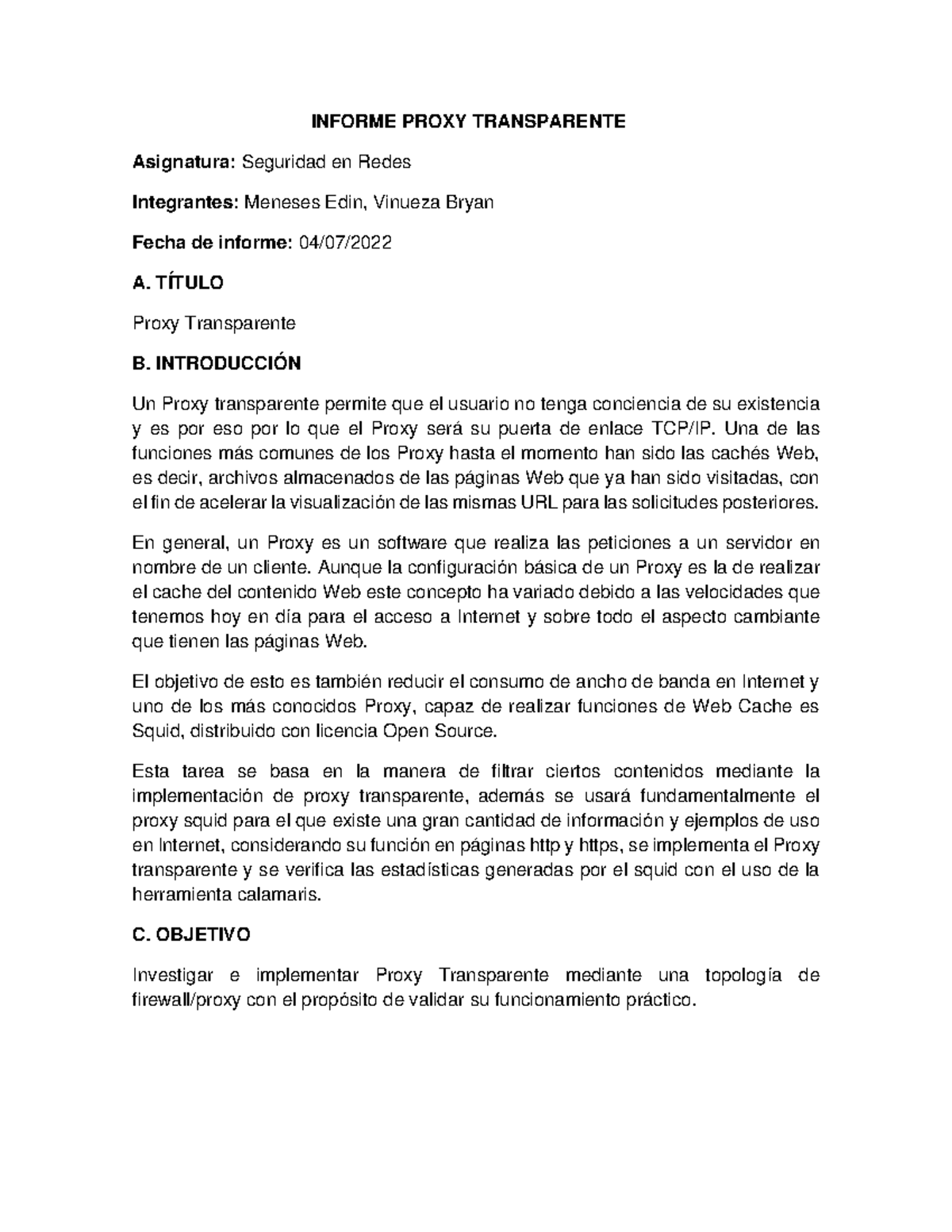 Meneses E Vienuza B Grupo Proxy Transparente SR - INFORME PROXY ...