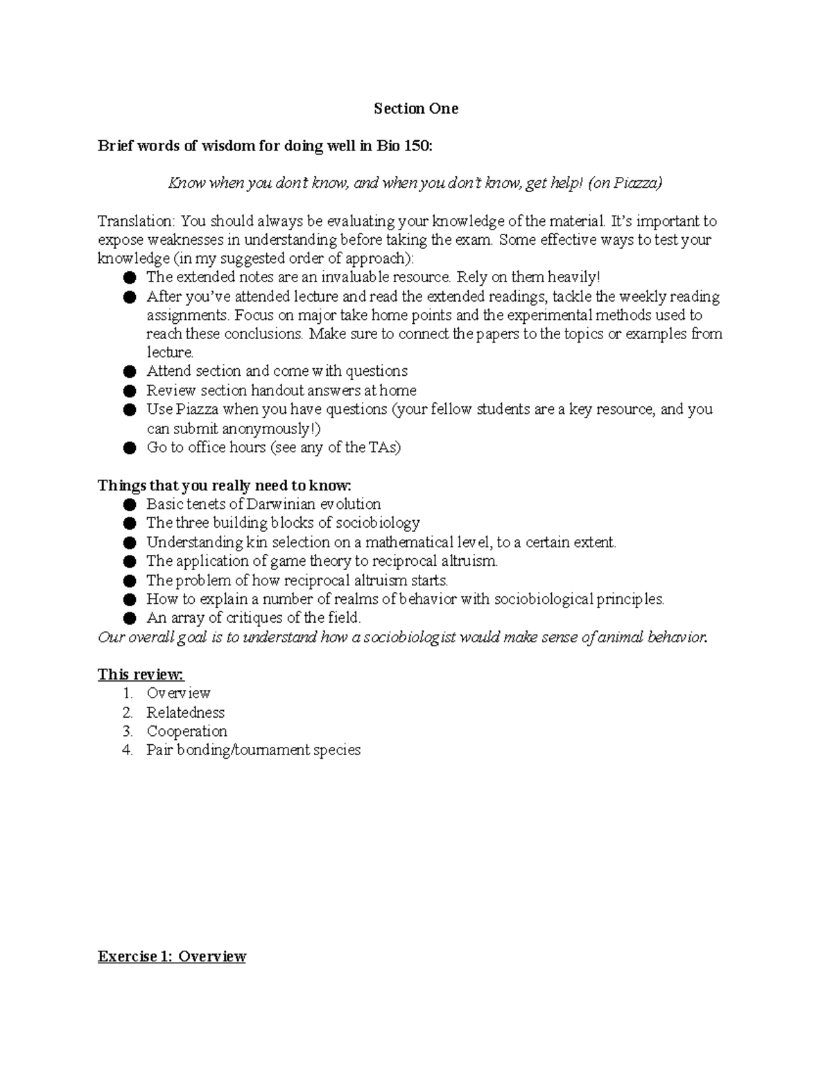 section-1-section-one-brief-words-of-wisdom-for-doing-well-in-bio-150