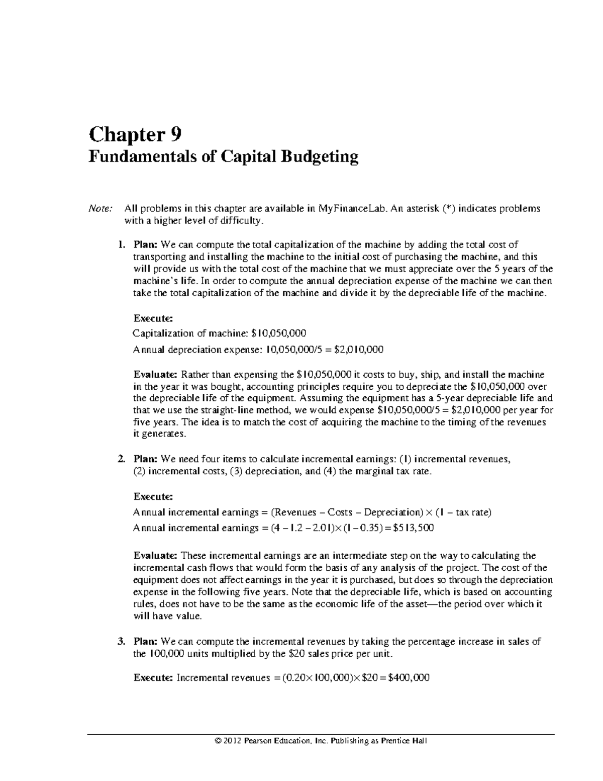 M09 BERK8366 02E SM C09 - 족보입니다 - Chapter 9 Fundamentals of Capital ...