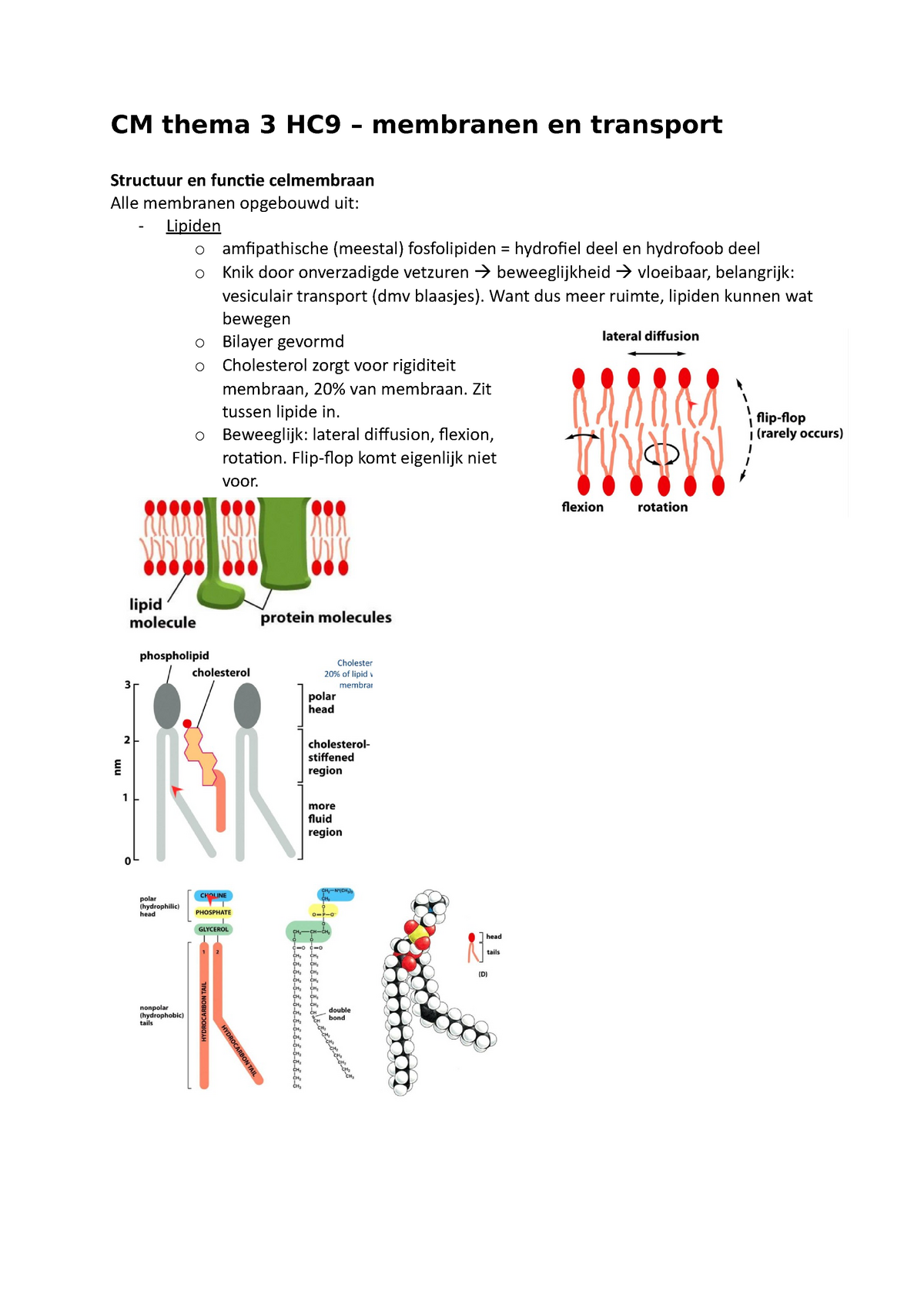 Cm Thema 3 Hc9 Membranen En Transport Helemaal Volledig Cm Thema 3