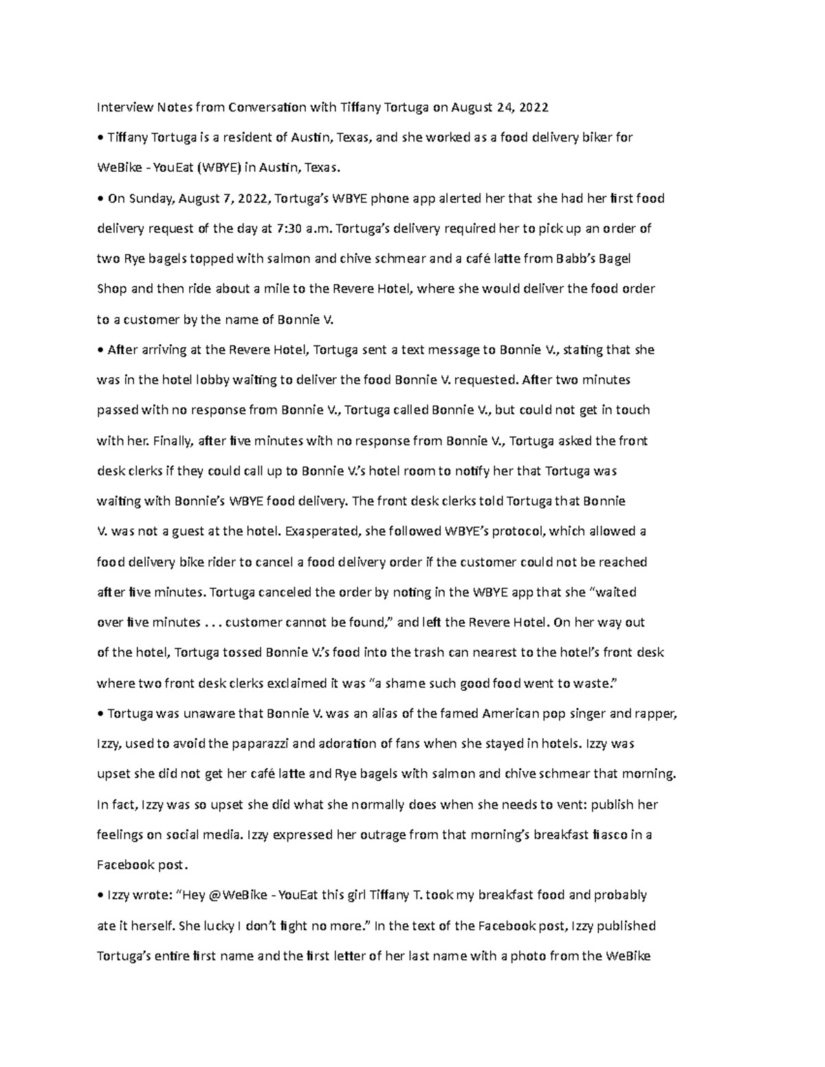 Case File case file Interview Notes from Conversation with Tiffany