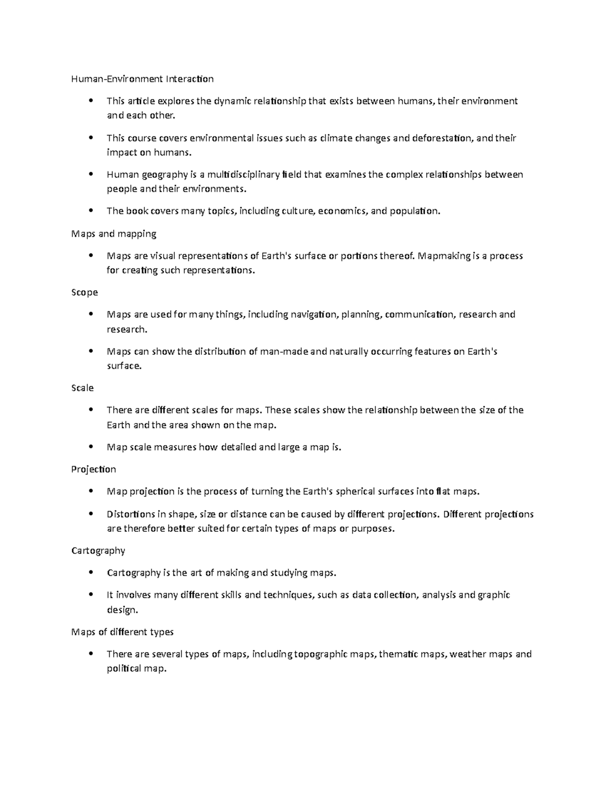 GEG 101 Notes 5 Nature of geography; earthsun relationships; maps