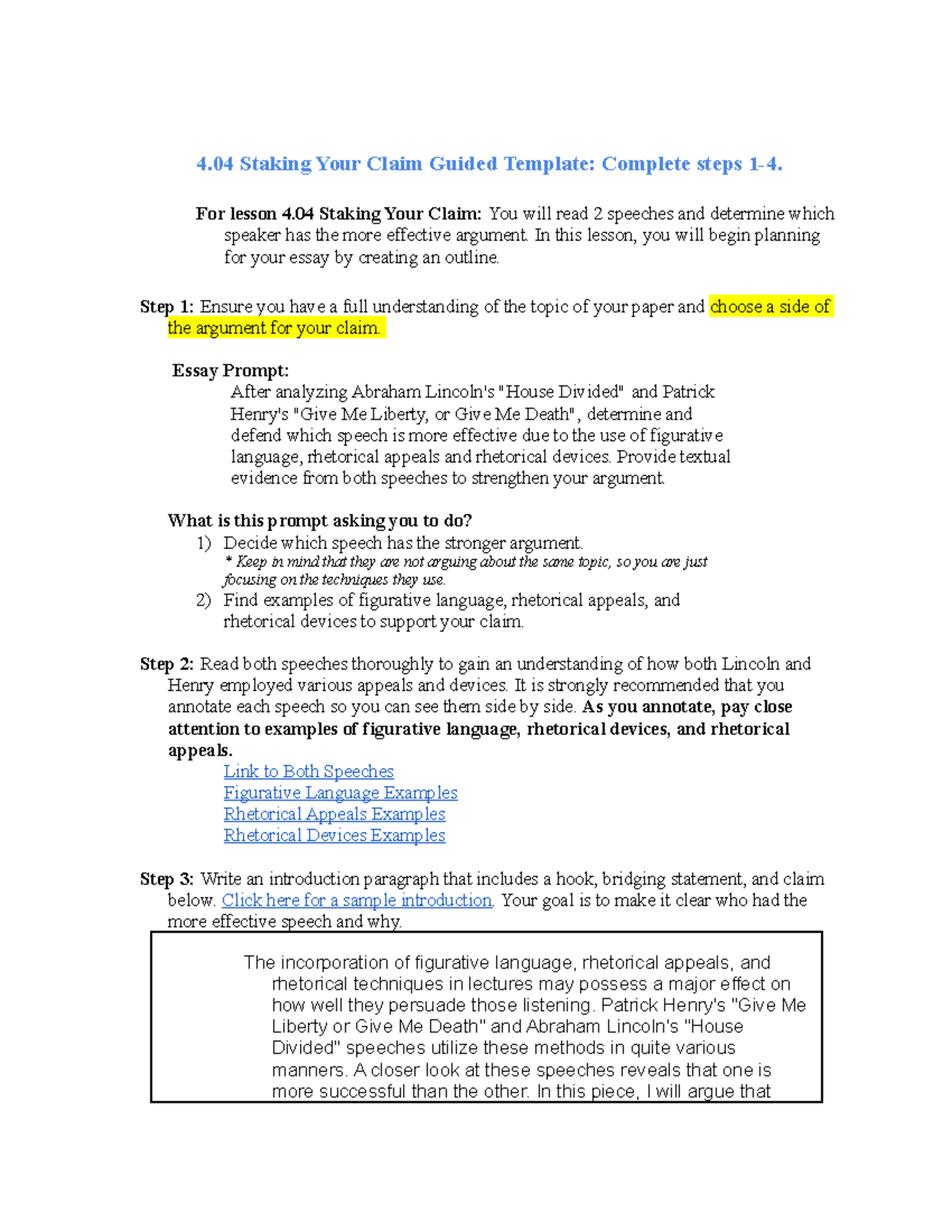 Copy of 4.04 Guided Template - 4 Staking Your Claim Guided Template ...