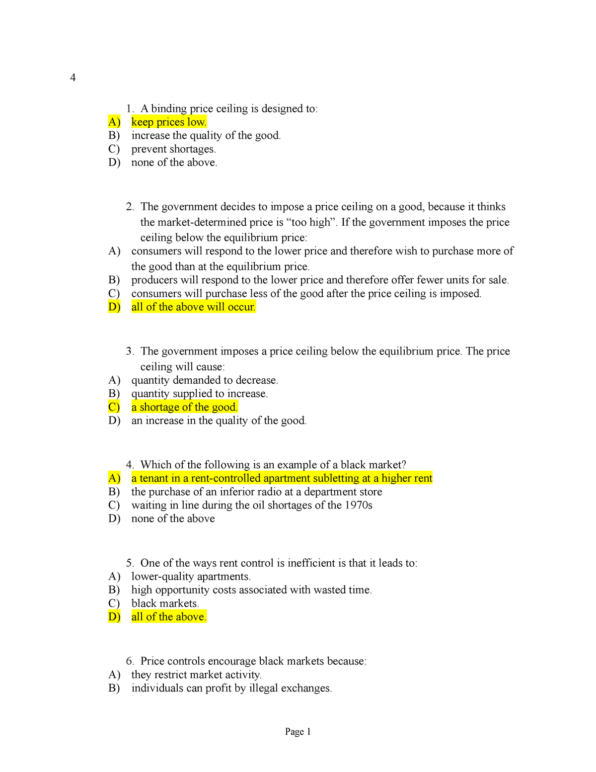 Sample Practice Exam 2014 Questions And Answers Chapter 4