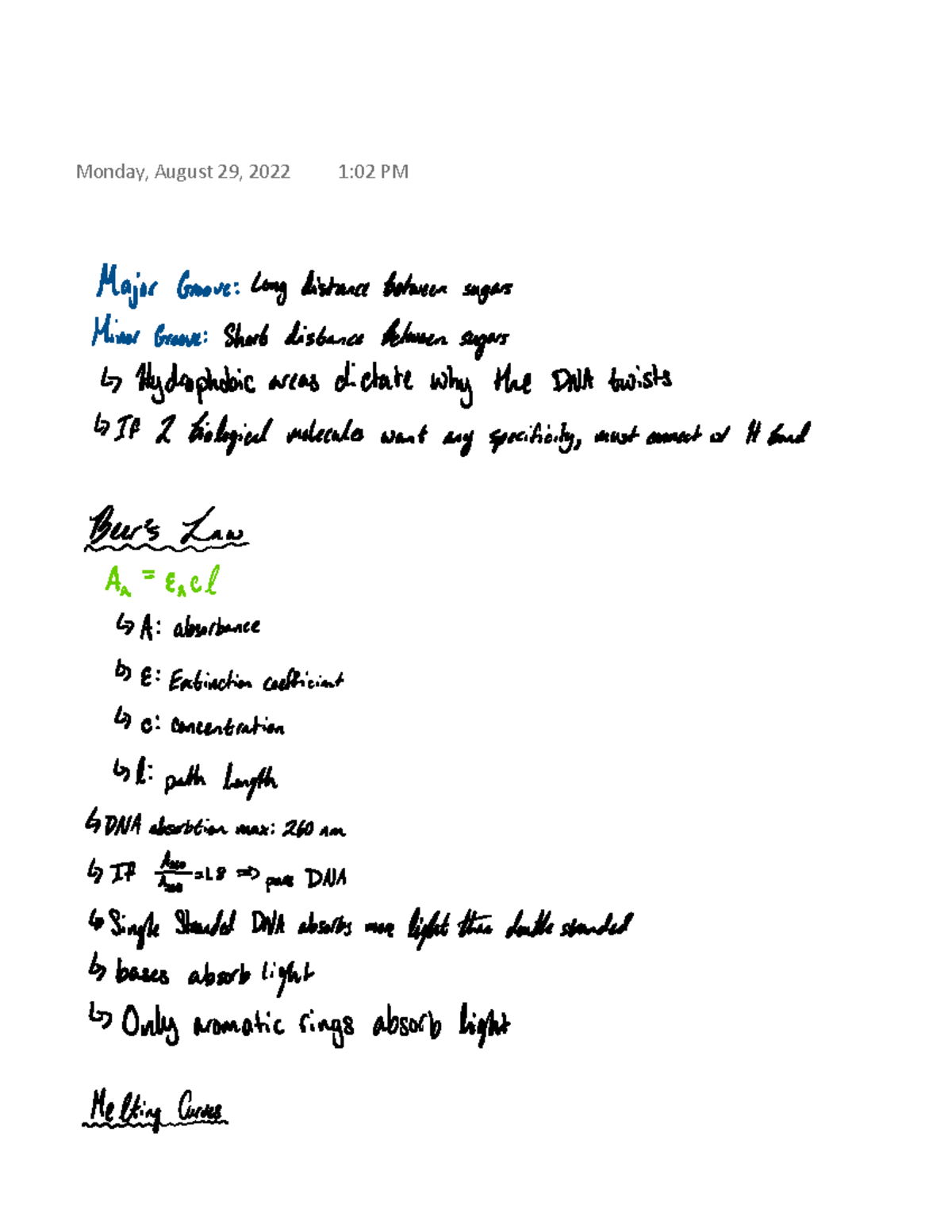 DNA Chemistry - Slauch, MCB 250 - MCB 250 - Monday, August 29, 2022 1: ...
