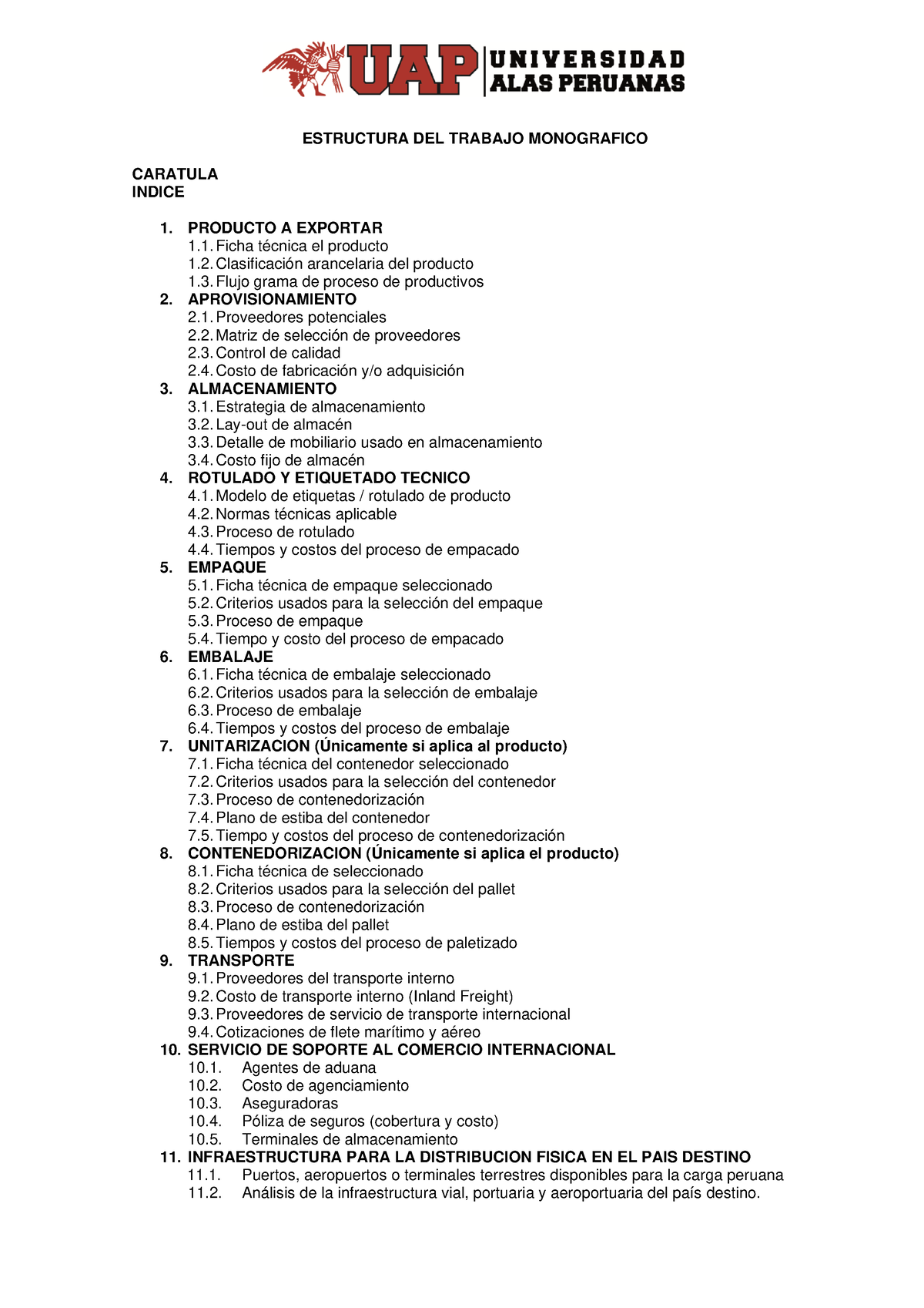 Estructura DEL Trabajo Monografico - ESTRUCTURA DEL TRABAJO MONOGRAFICO ...