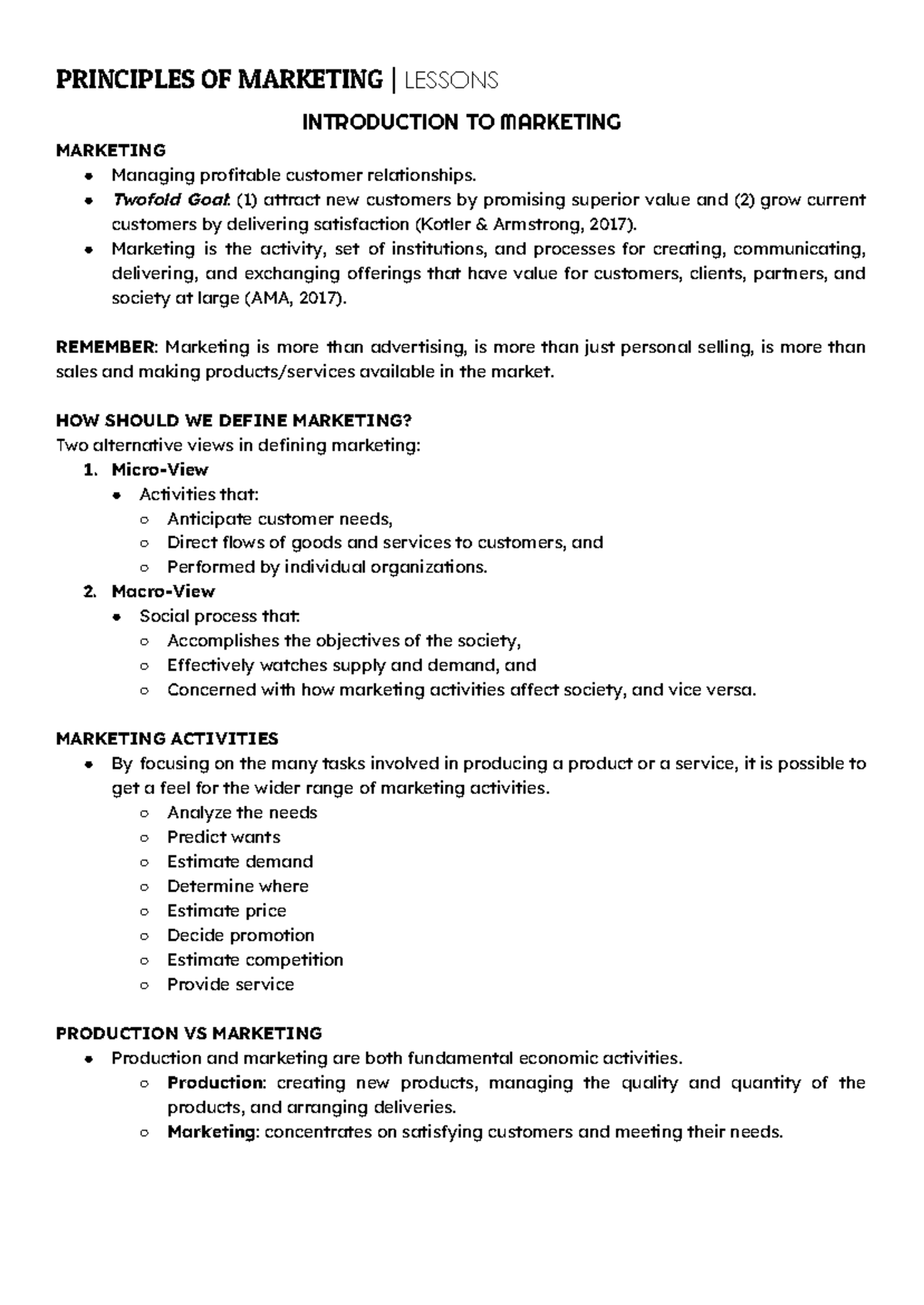 [ Fdnmark] Lectures (Introduction - Product) - PRINCIPLES OF MARKETING ...