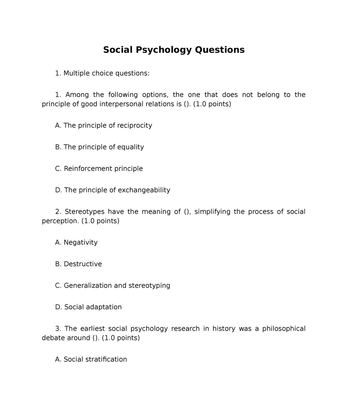 research questions for social psychologist