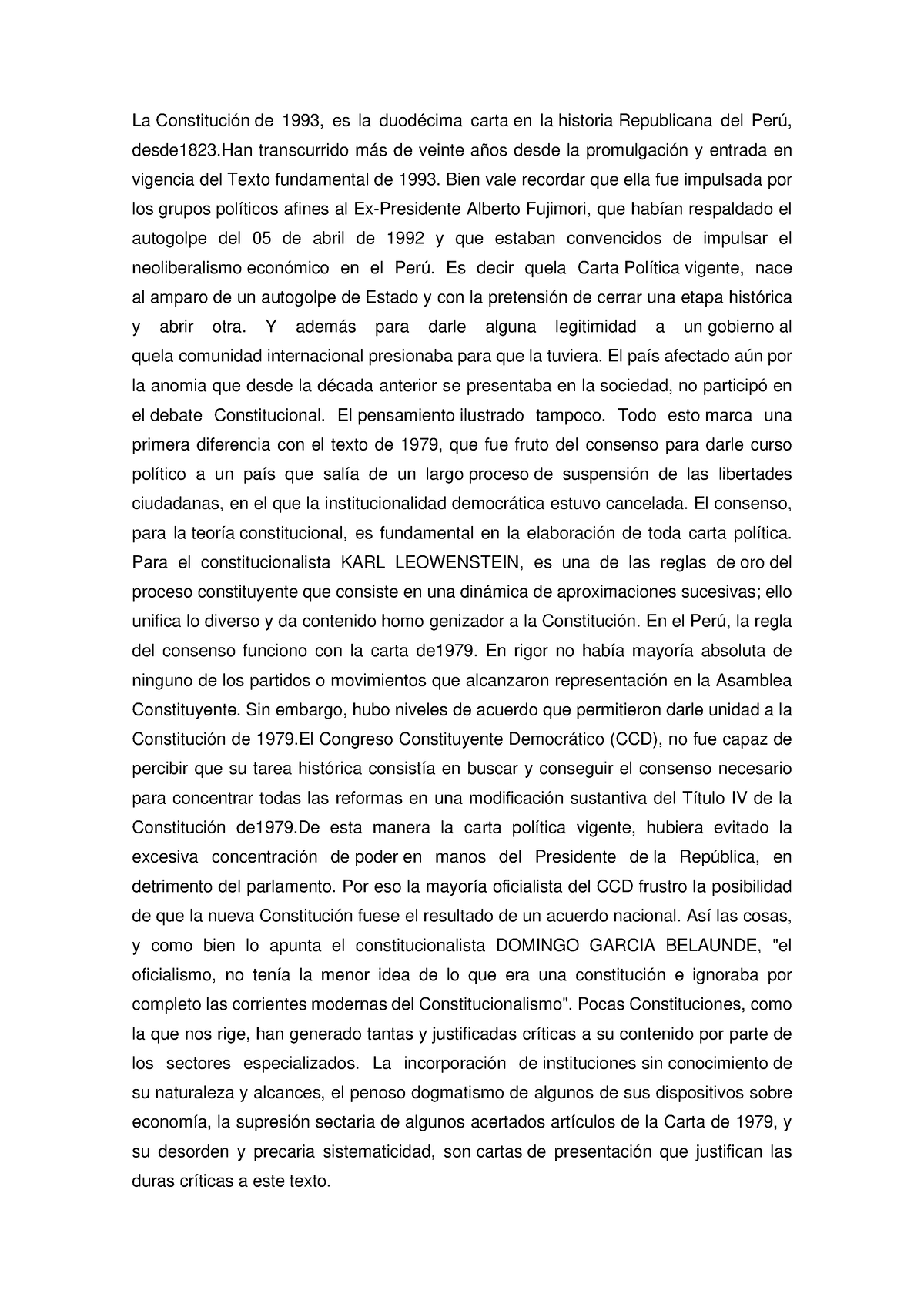 La Constitución Peruana De 1993 - La Constitución De 1993, Es La ...