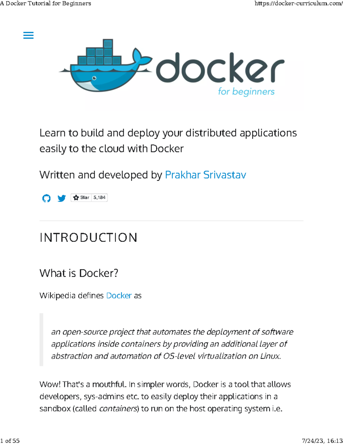 A Docker Tutorial for Beginners - Learn to build and deploy your ...