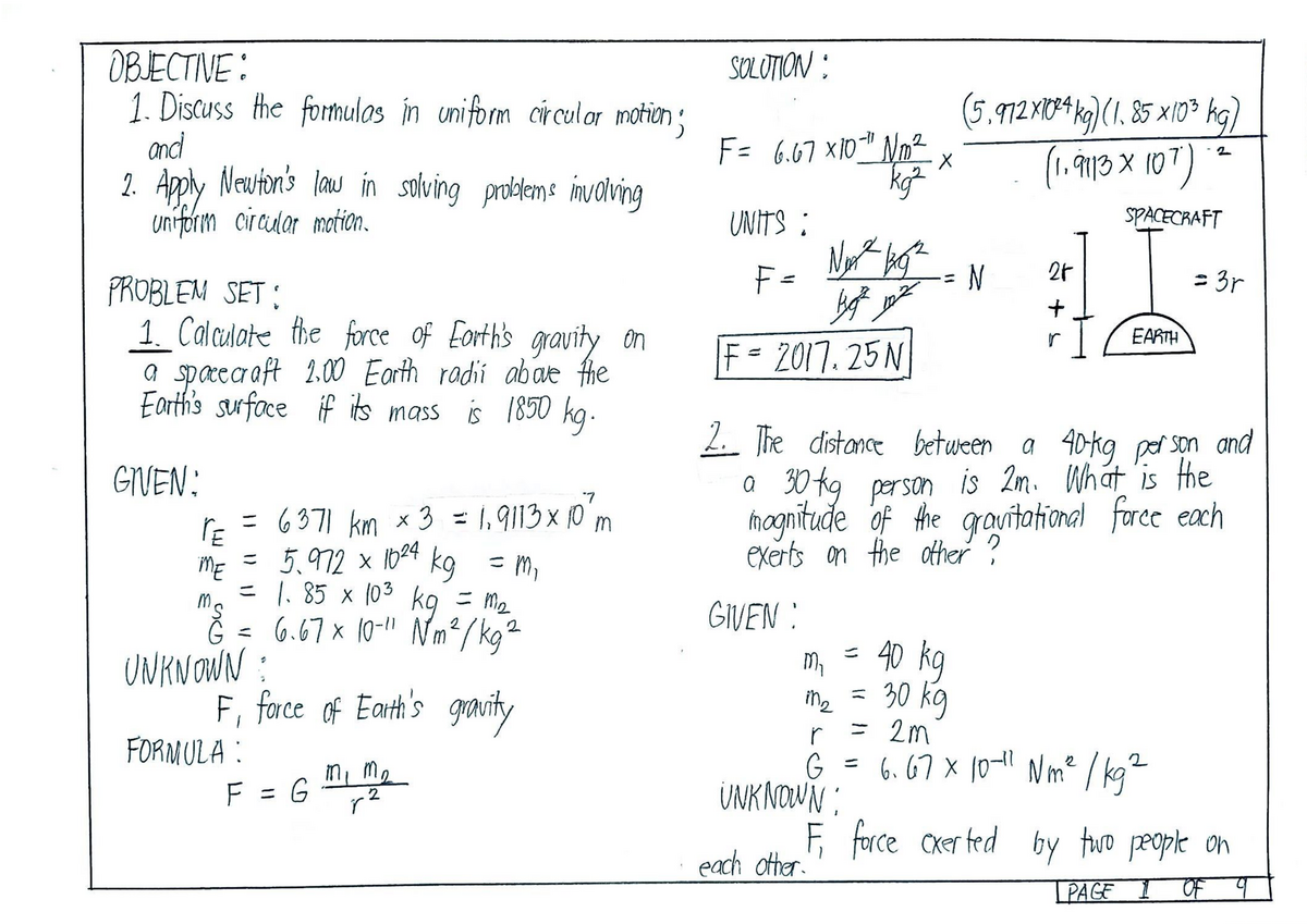 Physics Sample Problems - College Physics 1 - PangSU - Studocu