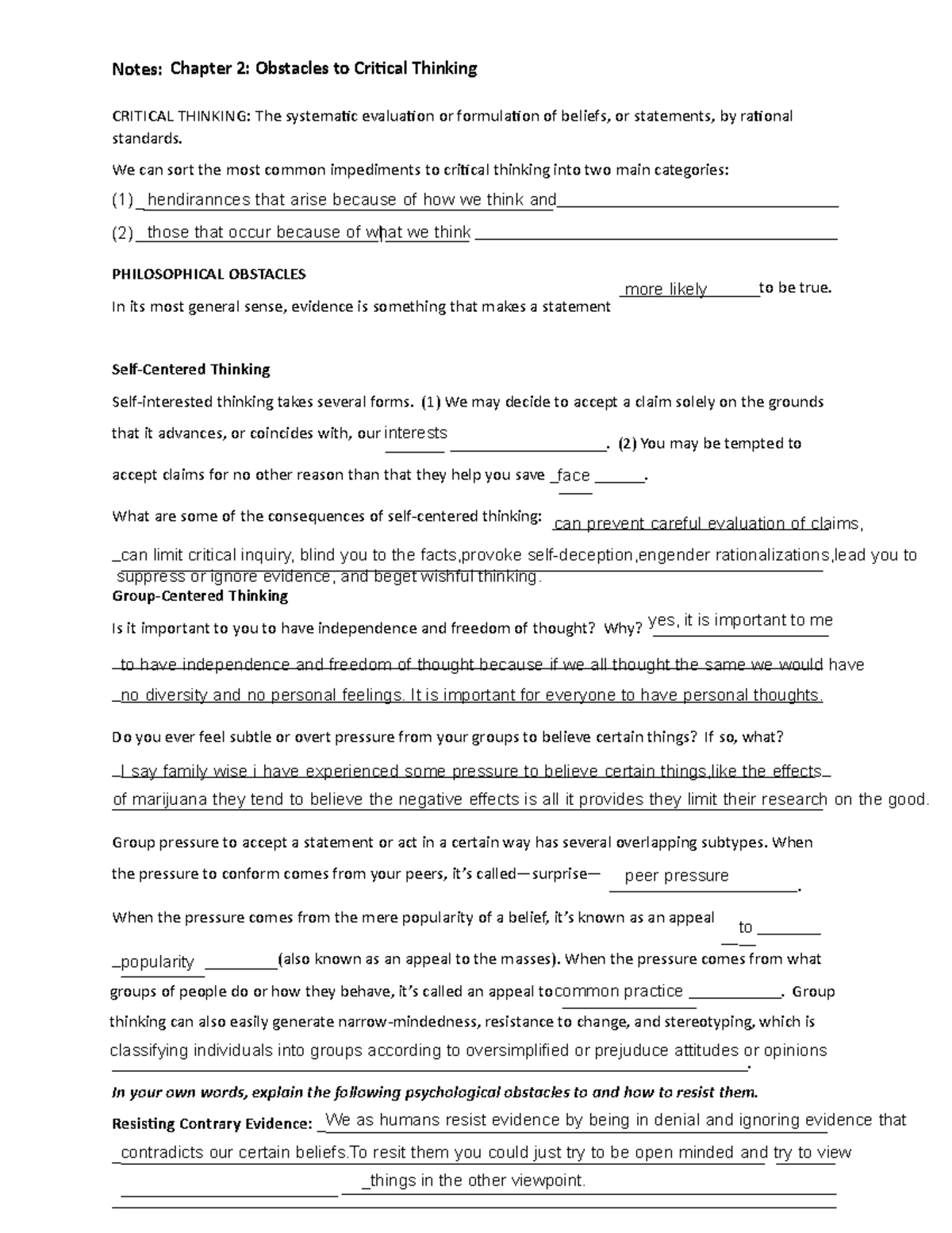 Notes Chapter 2 - _things in the other viewpoint. Notes: Chapter 2 ...