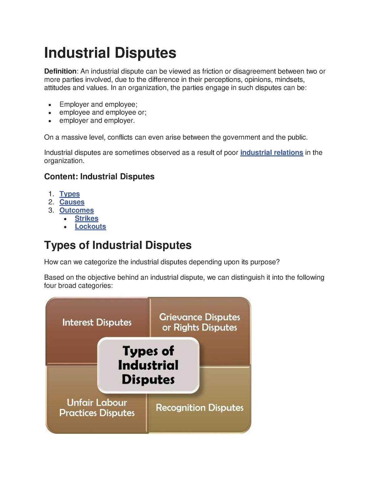 short case study on industrial disputes with solution