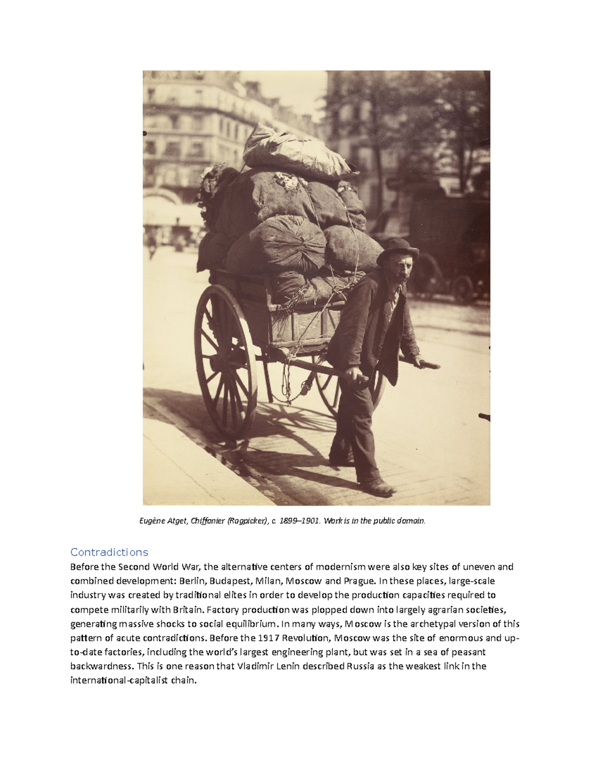 Art Appreciation. Module 3 - Eugène Atget, Chiffonier (Ragpicker), c ...