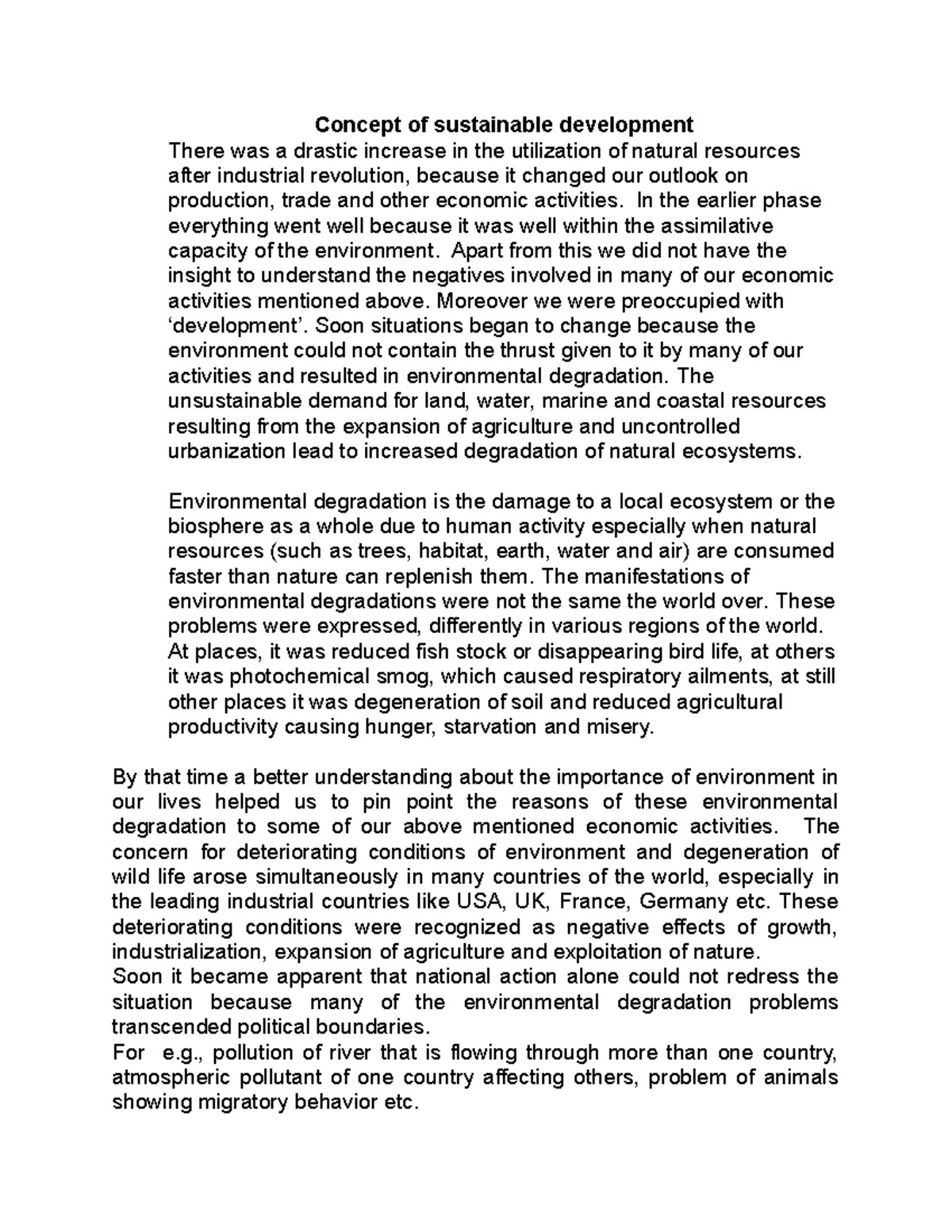 Concept of sustainable development-notes-2012 - Concept of sustainable ...