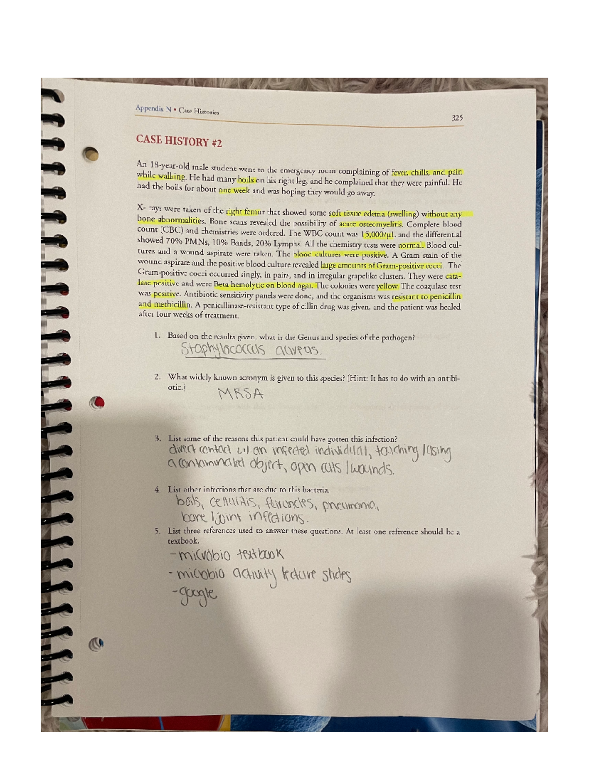 Microbiology Case History 2 Appendix N Case Histories 325 CASE