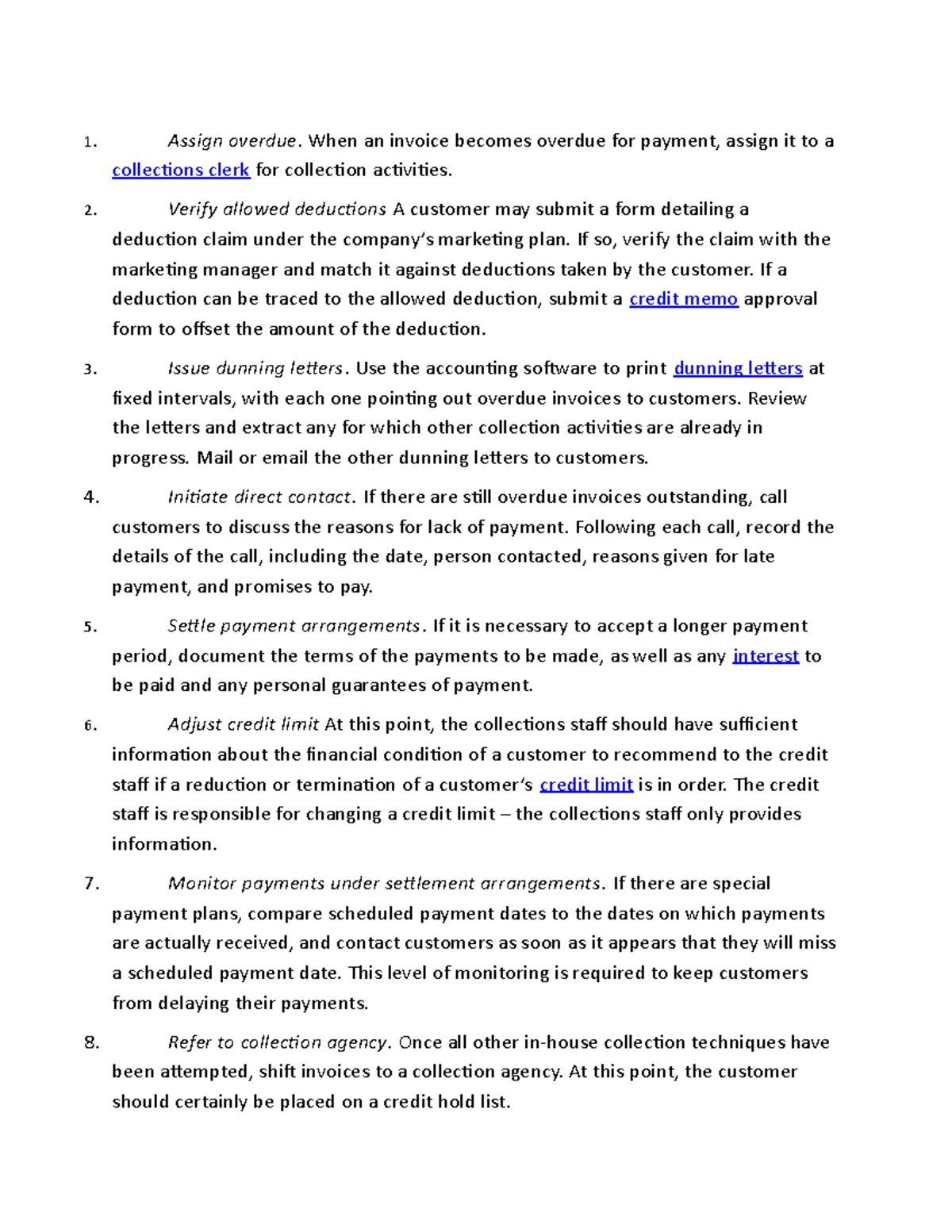 case study blablabla - Assign overdue. When an invoice becomes overdue ...