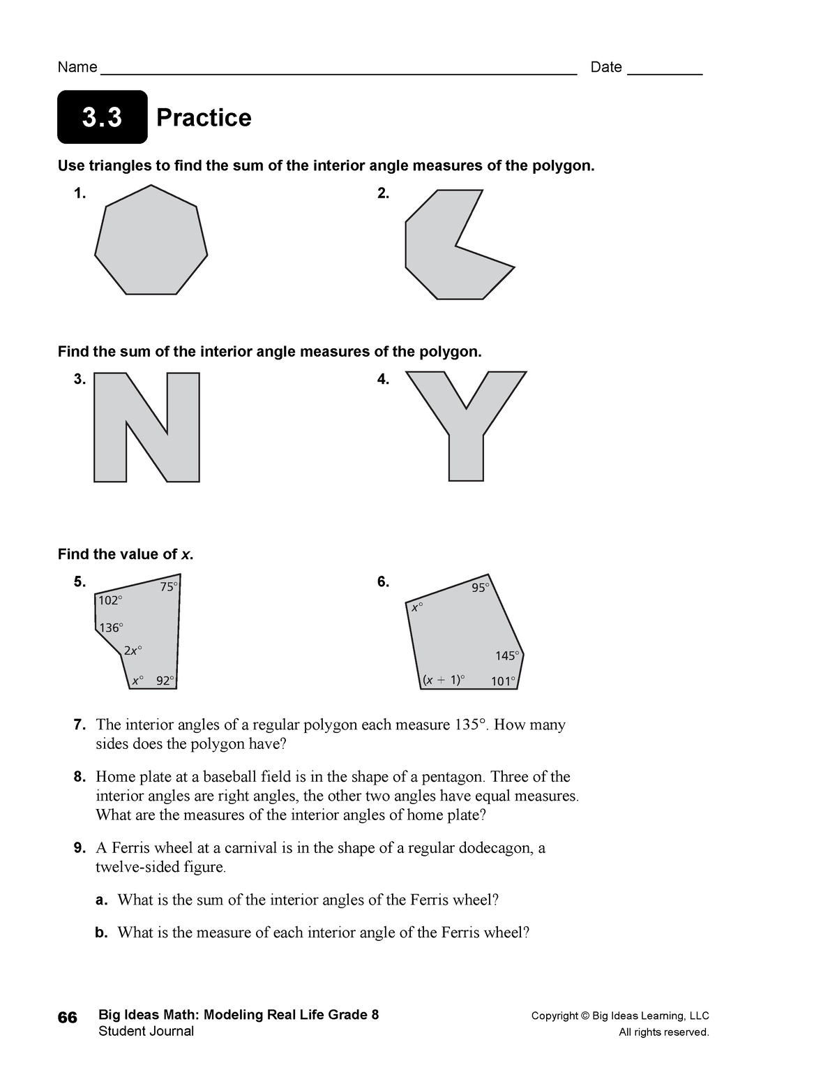 Math+8+3 - Good Practice - Big Ideas Math: Modeling Real Life Grade 8 