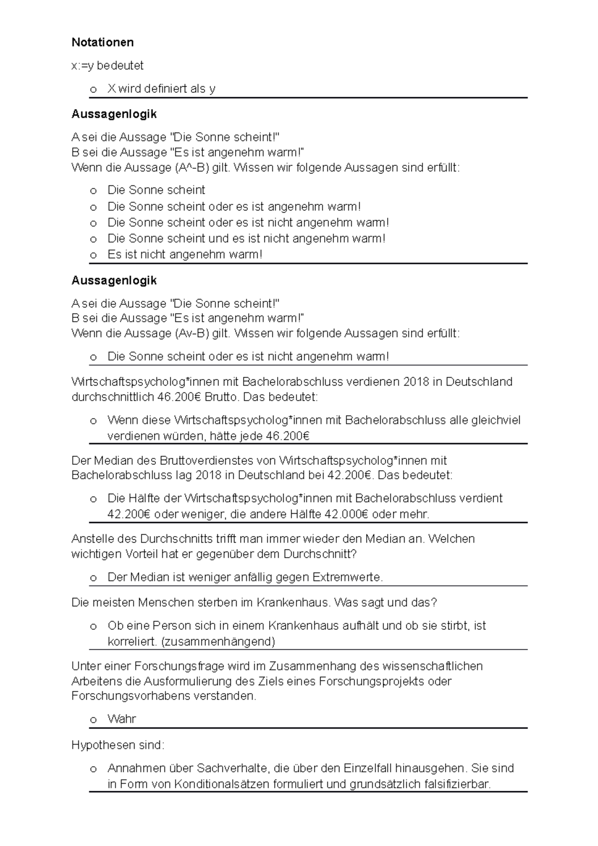 MCFragen Wintersemester Notationen x=y bedeutet o X wird
