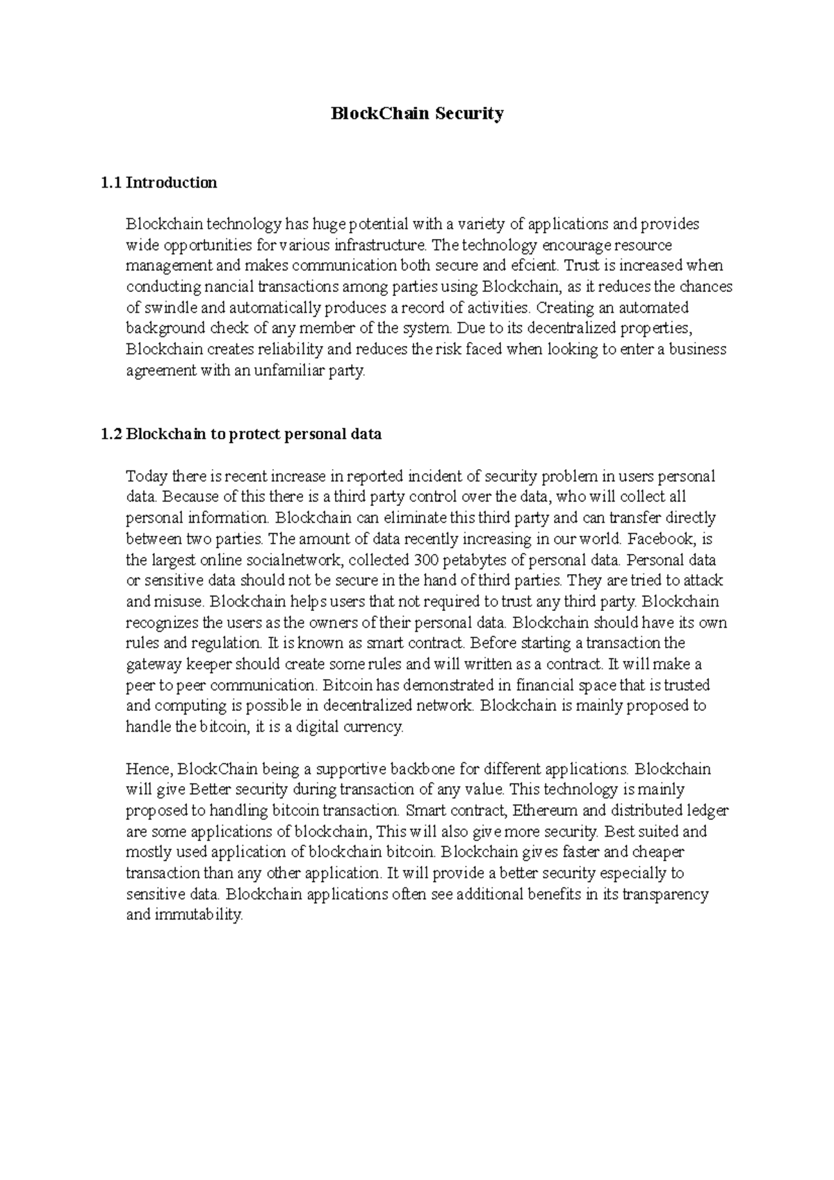 Blockchain security - BlockChain Security 1 Introduction Blockchain ...