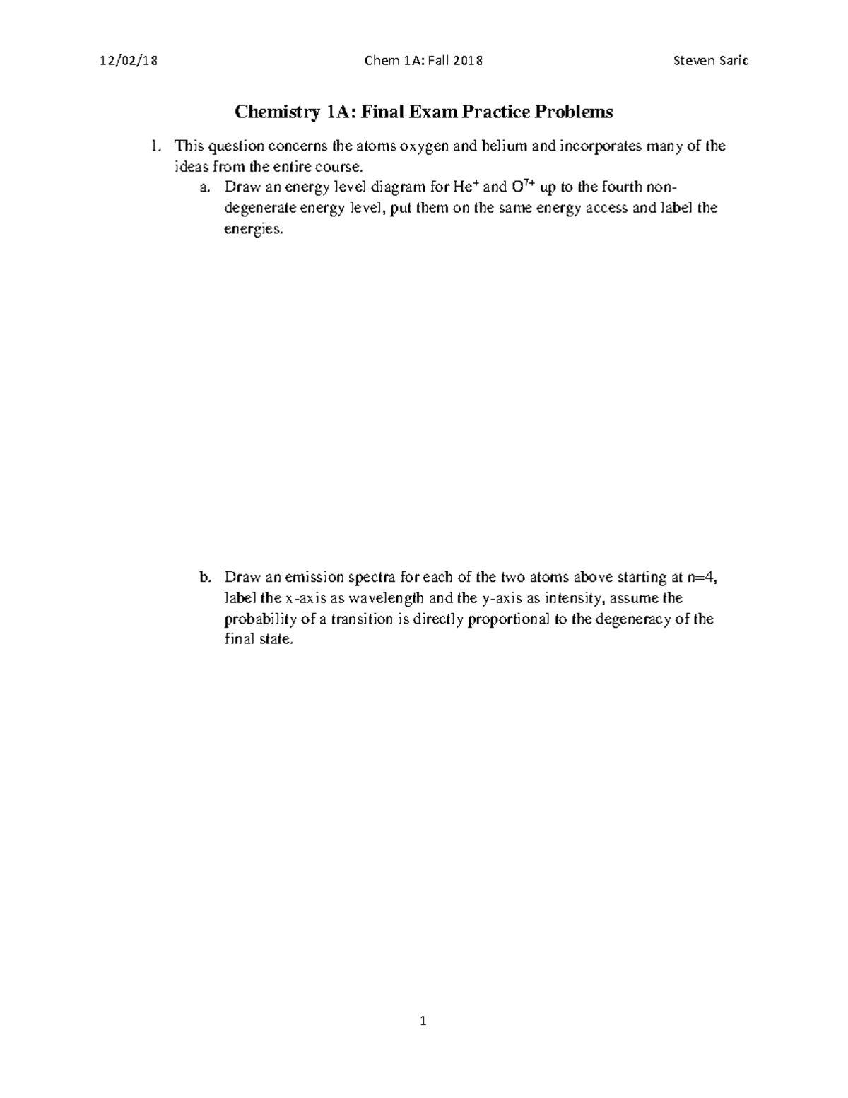 Chemistry+1A+Final+Practice+Questions - Warning: TT: undefined function ...