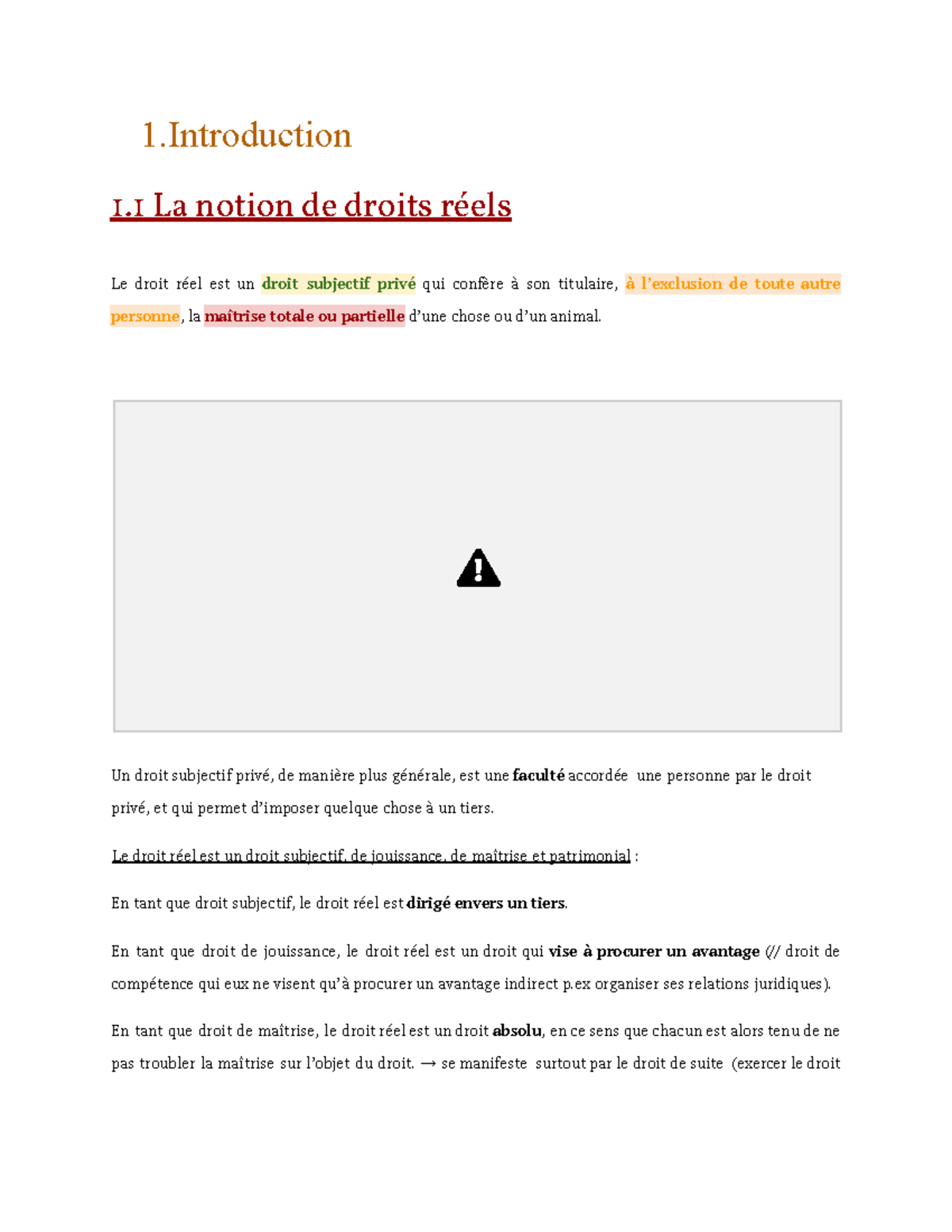 Droits réels chapitre 17 1 1 La notion de droits réels Le droit réel