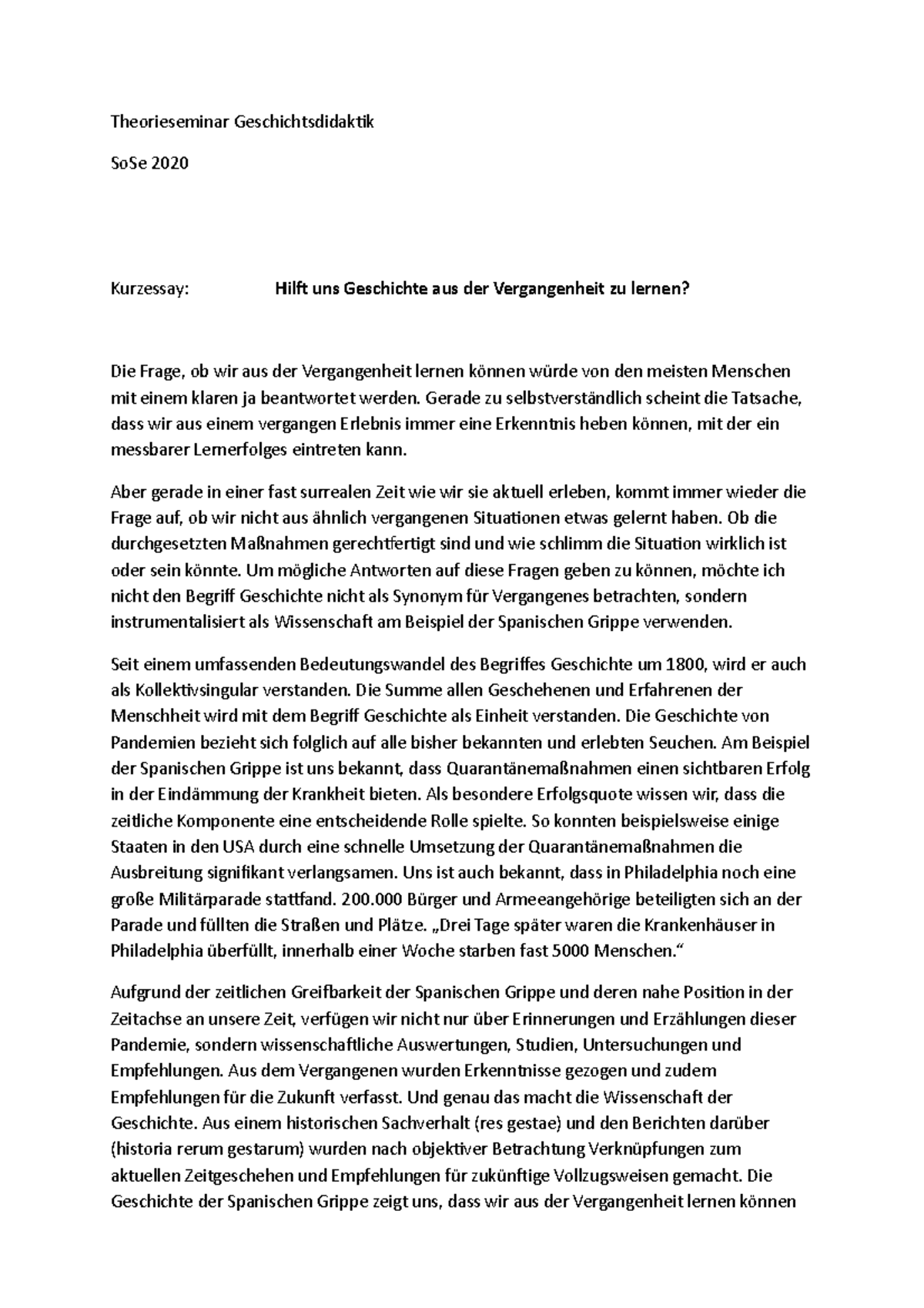 essay geschichte uni beispiel