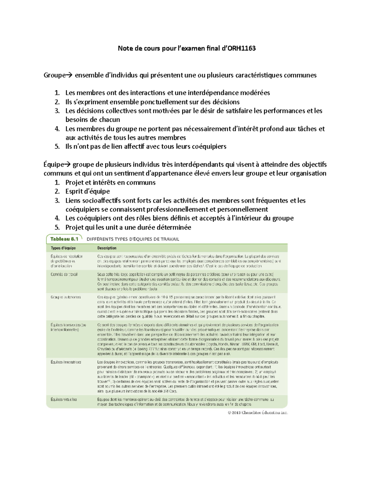 Note de cours pour l’examen final d’ORH1163 - Note de cours pour l ...