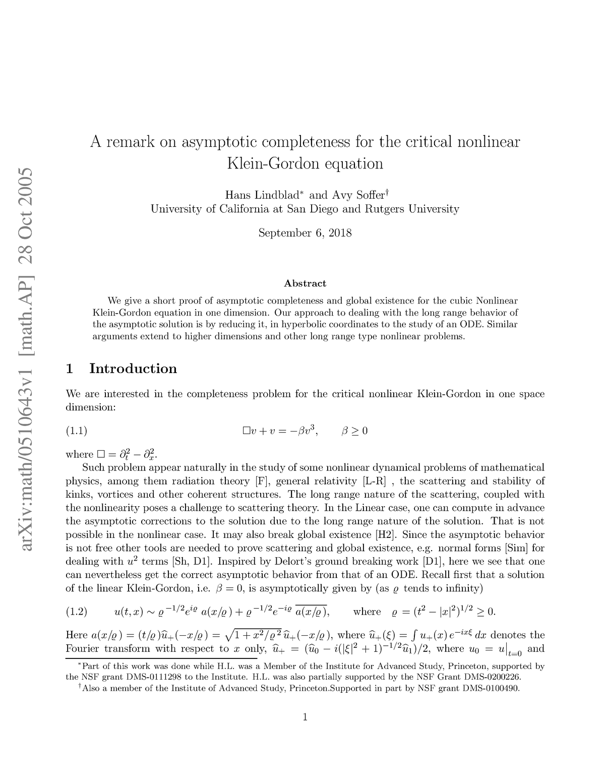 0510643 - Cours - ArXiv:math/0510643v1 [math] 28 Oct 2005 A Remark On ...