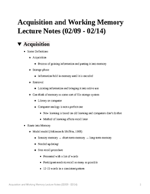 Attention Lecture Notes (0202 - 0207) - Attention Lecture Notes (02/02 ...