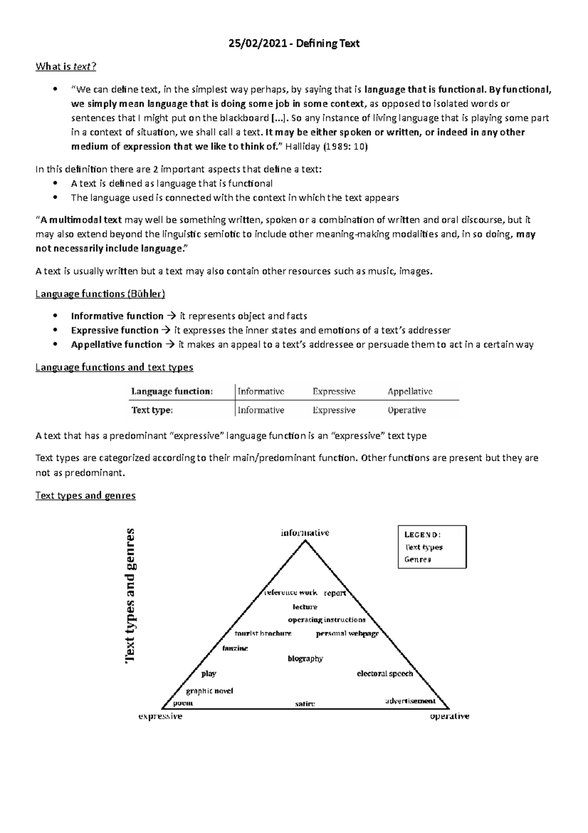 Modulo Appunti - 25/02/2021 - Defining Text What is text? “We can ...