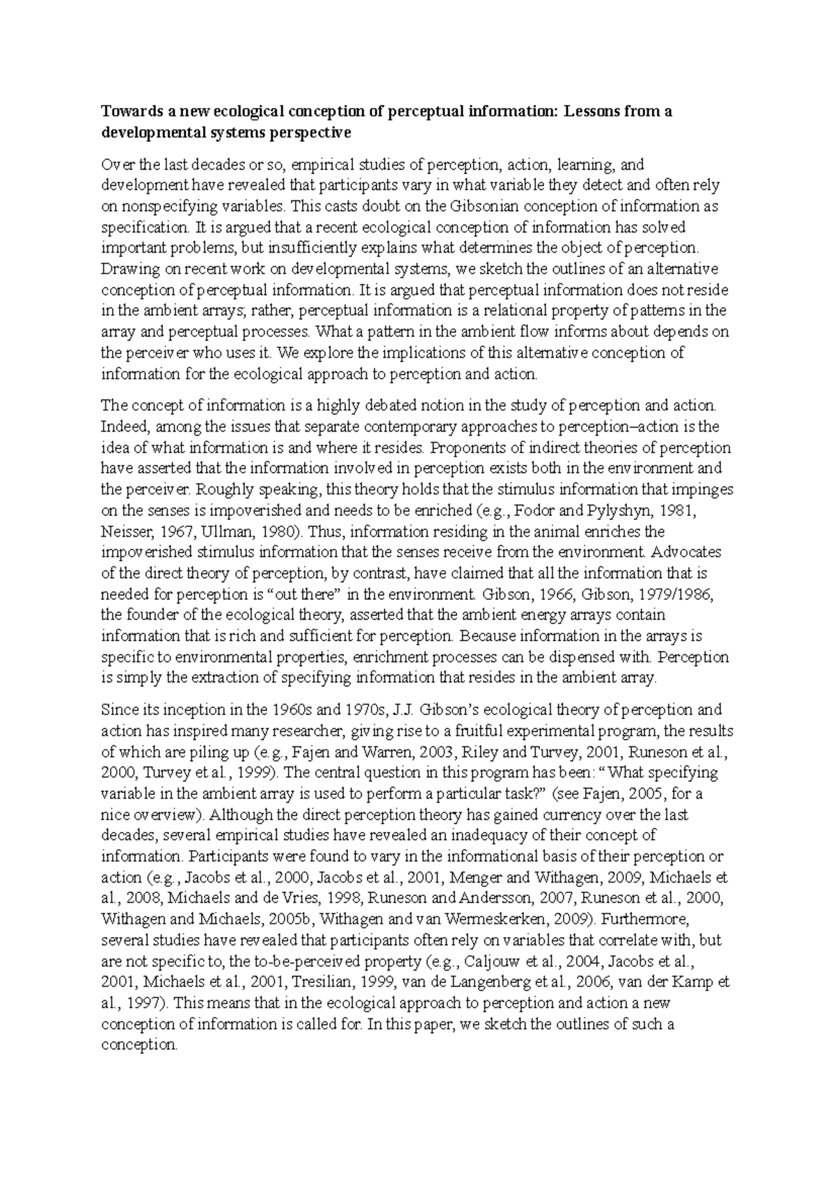 Towards a new ecological conception of perceptual information - This ...