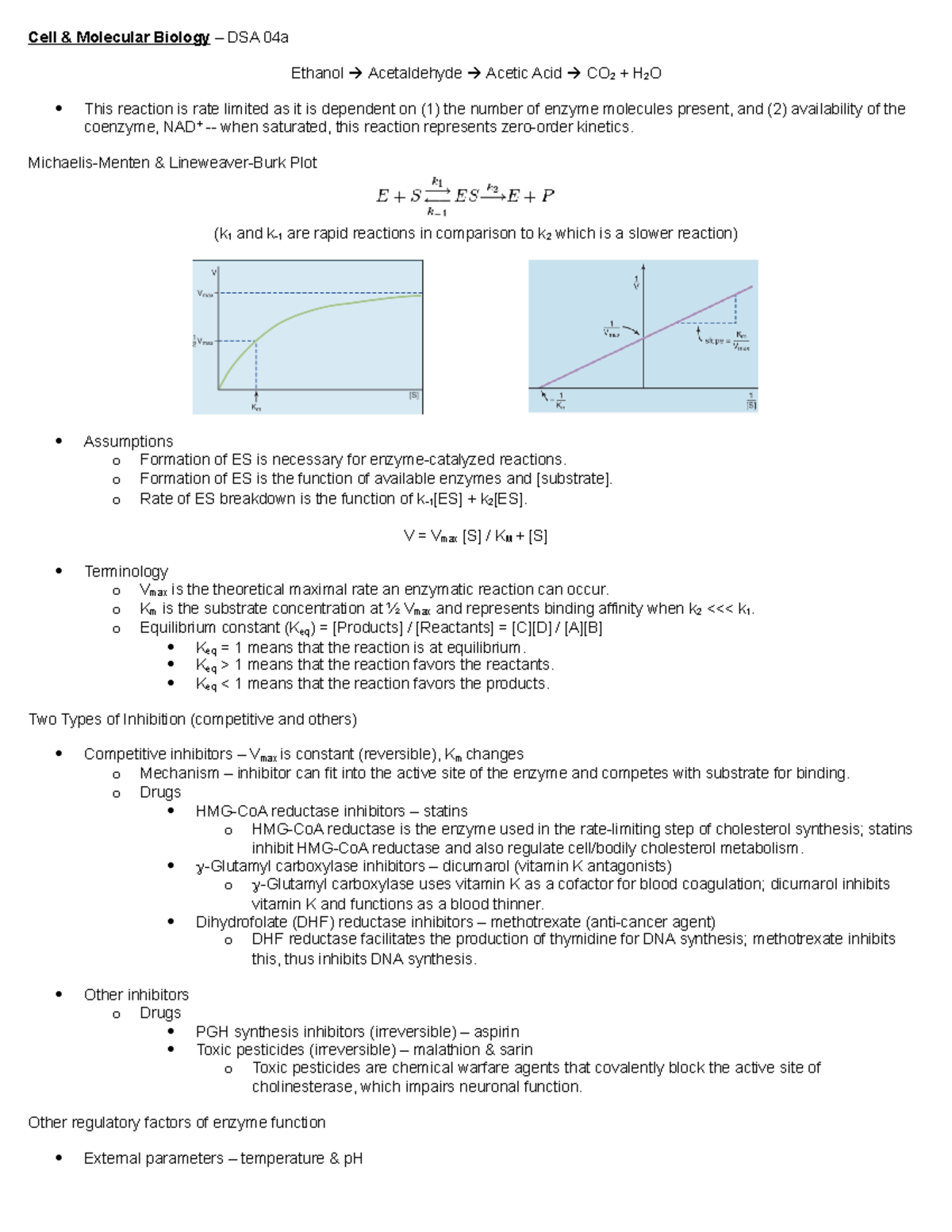 CMB - DSA 04 - Lecture notes 4 - Cell & Molecular Biology – DSA 04a ...