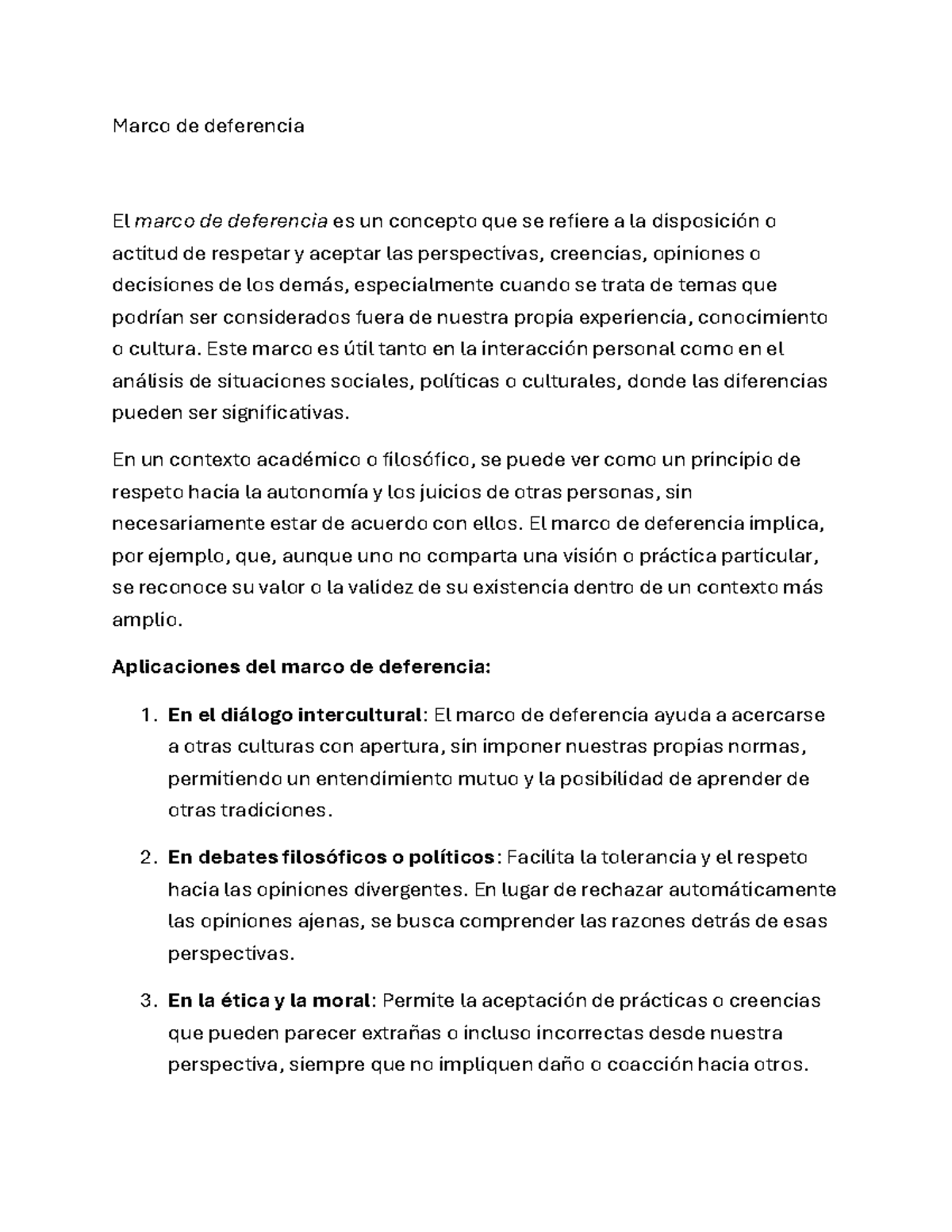 Tarea 2 - DFEWDFWEFWFEWEFWEFWFWE - Marco de deferencia El marco de ...