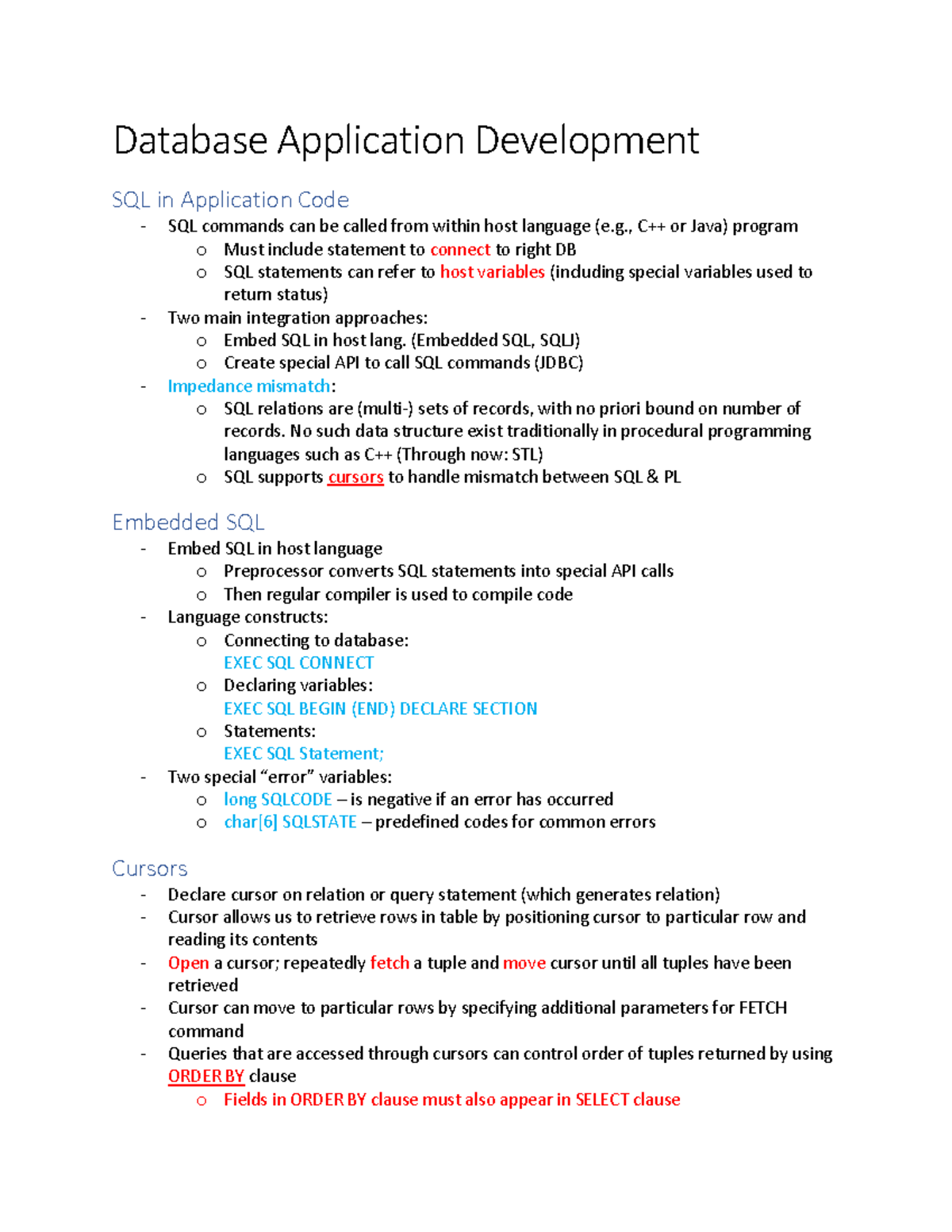 Concepts - Spring 2022 - Database Application Development SQL in ...