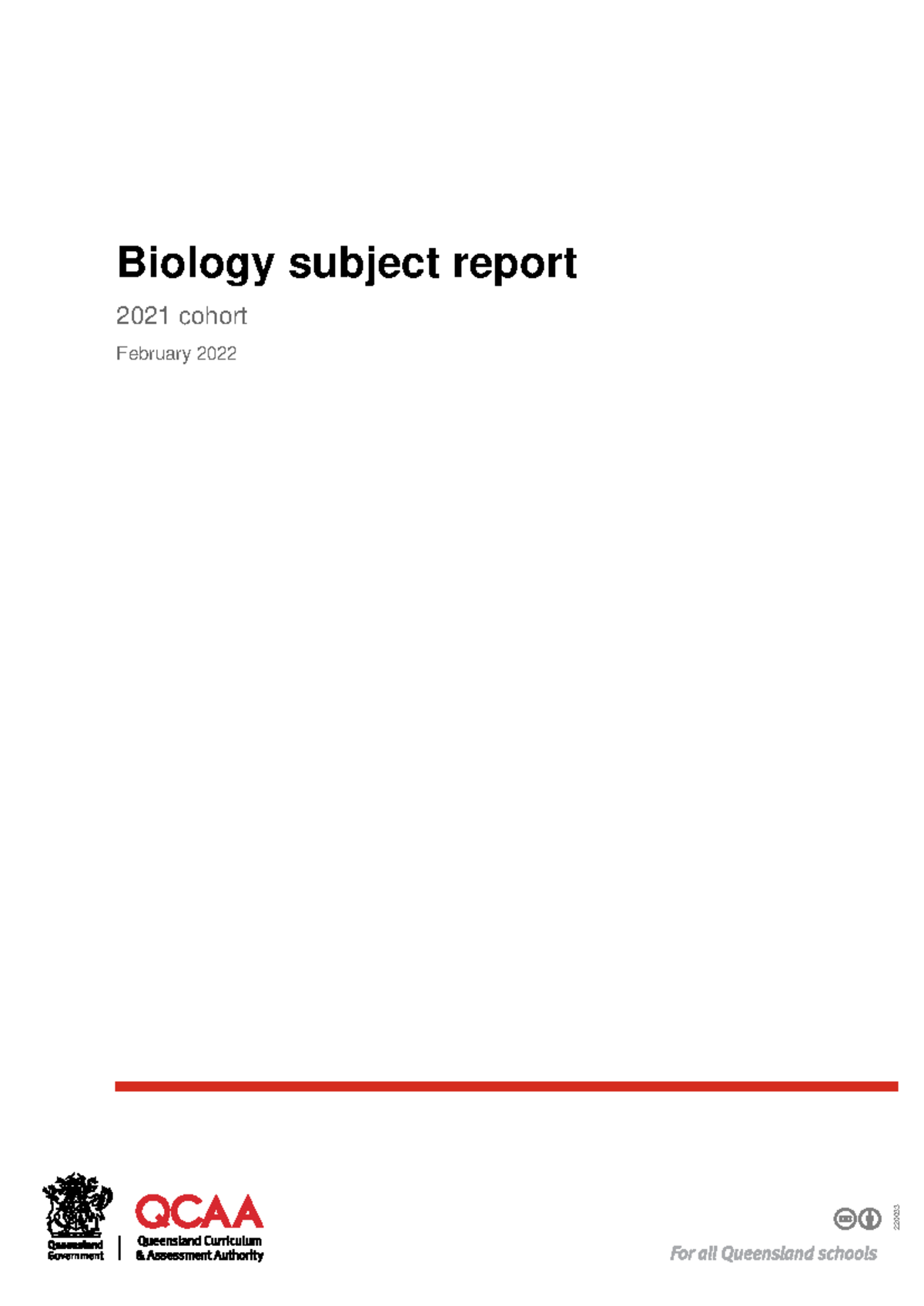 Snr biology 21 subj rpt - 220033 Biology subject report 2021 cohort ...